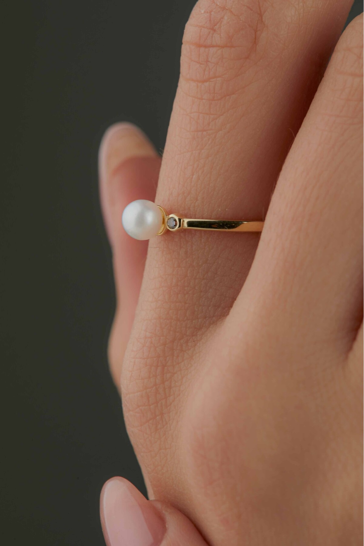 14 Ayar Altın İnci Yüzük