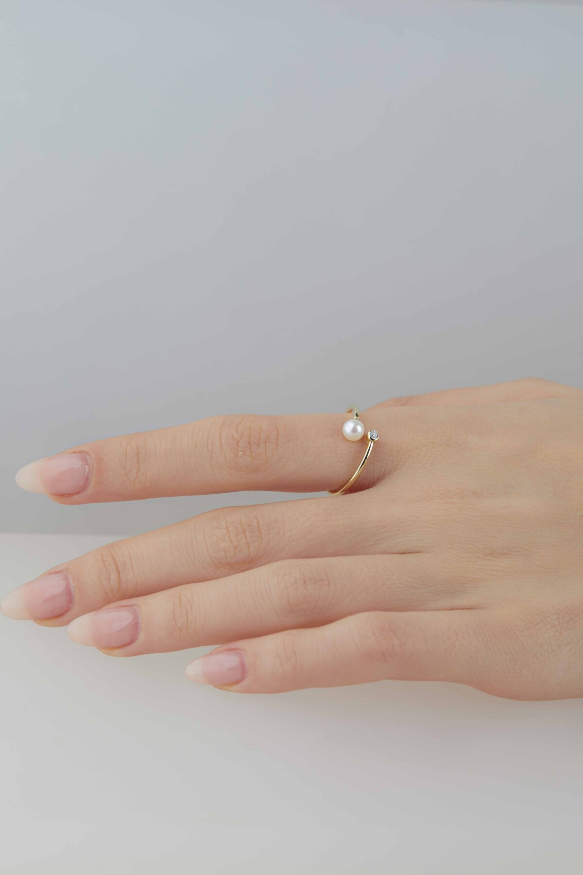 14 Ayar Altın İnci Yüzük