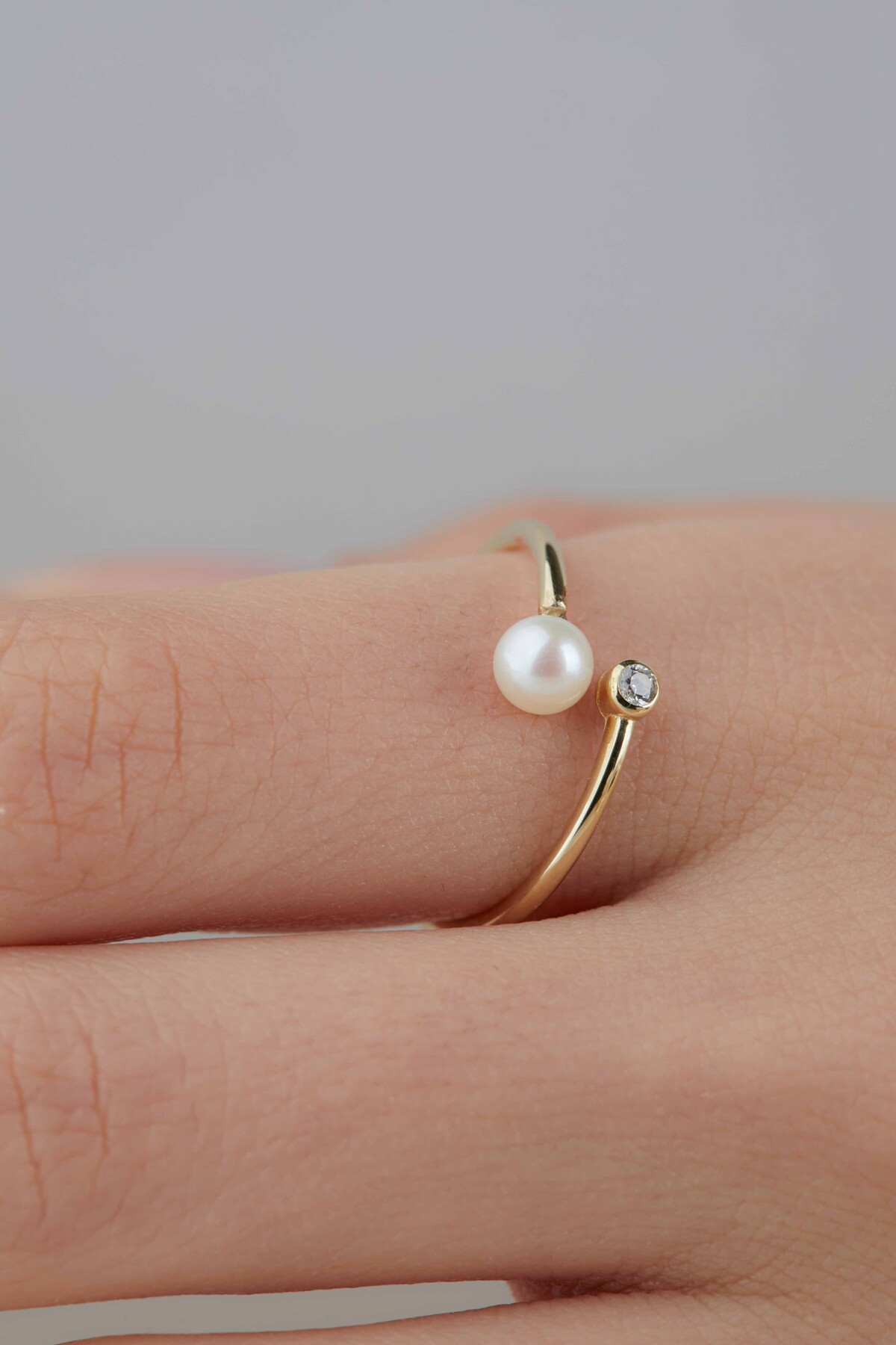 14 Ayar Altın İnci Yüzük