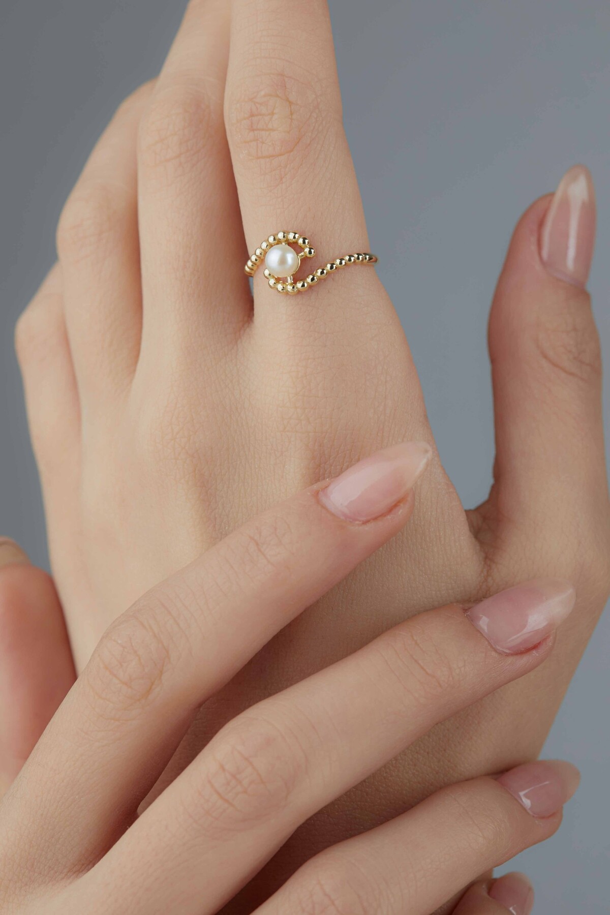 14 Ayar Altın İnci Yüzük
