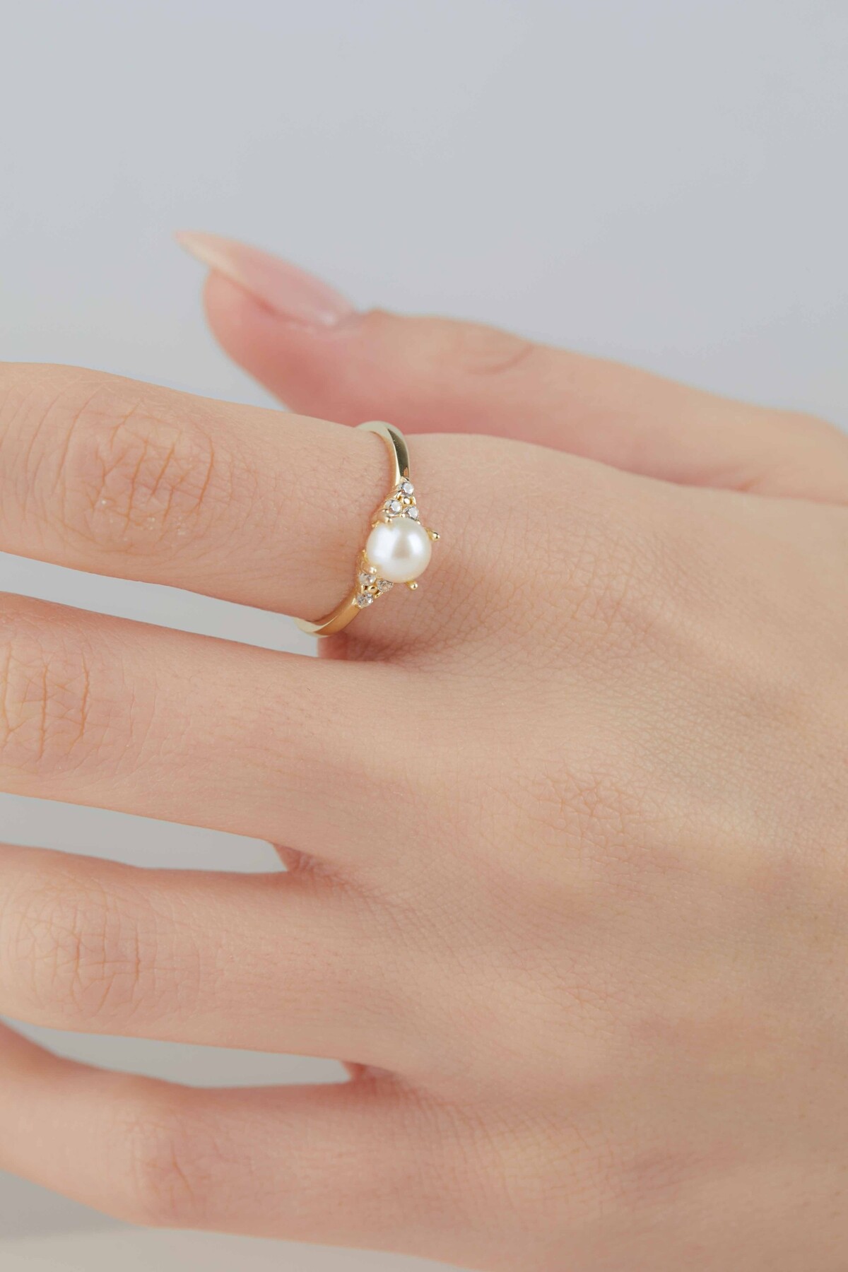 14 Ayar Altın İnci Yüzük