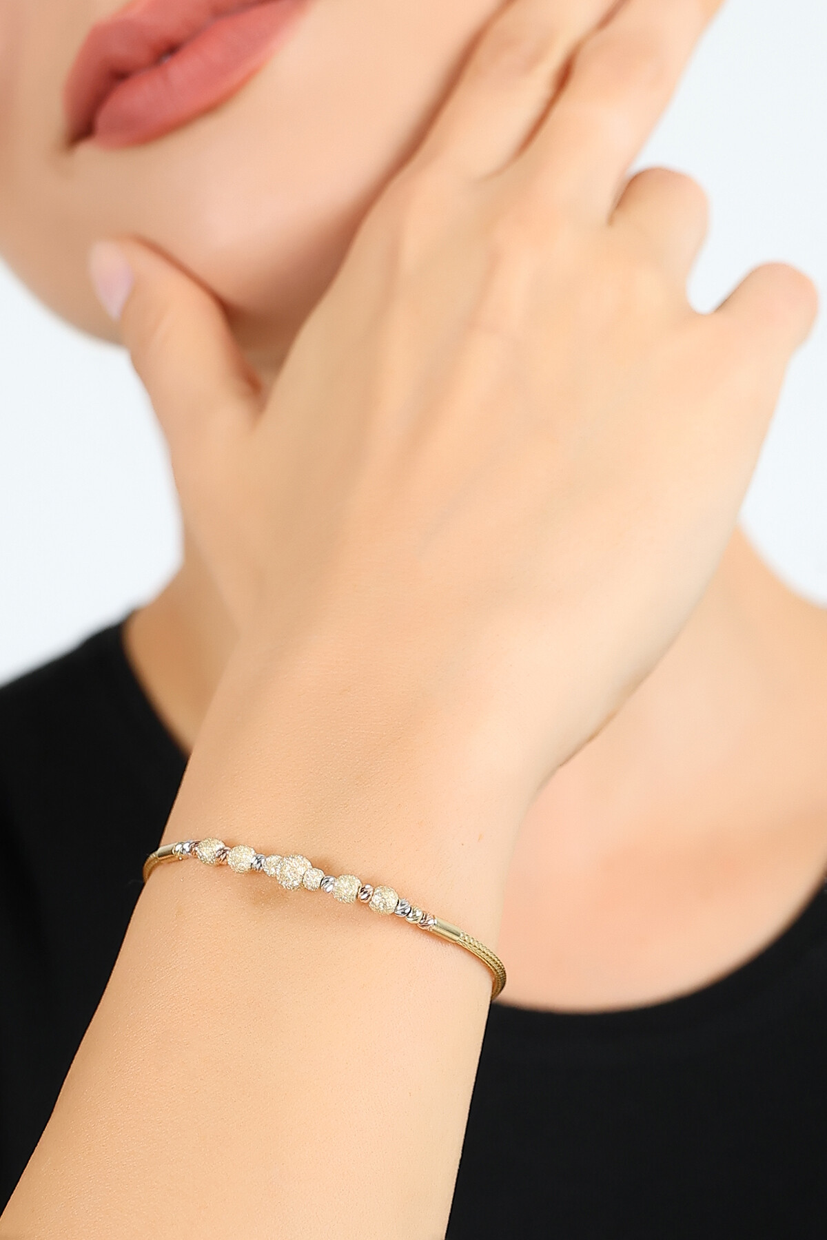 14 Ayar Altın Işık Küre Bileklik