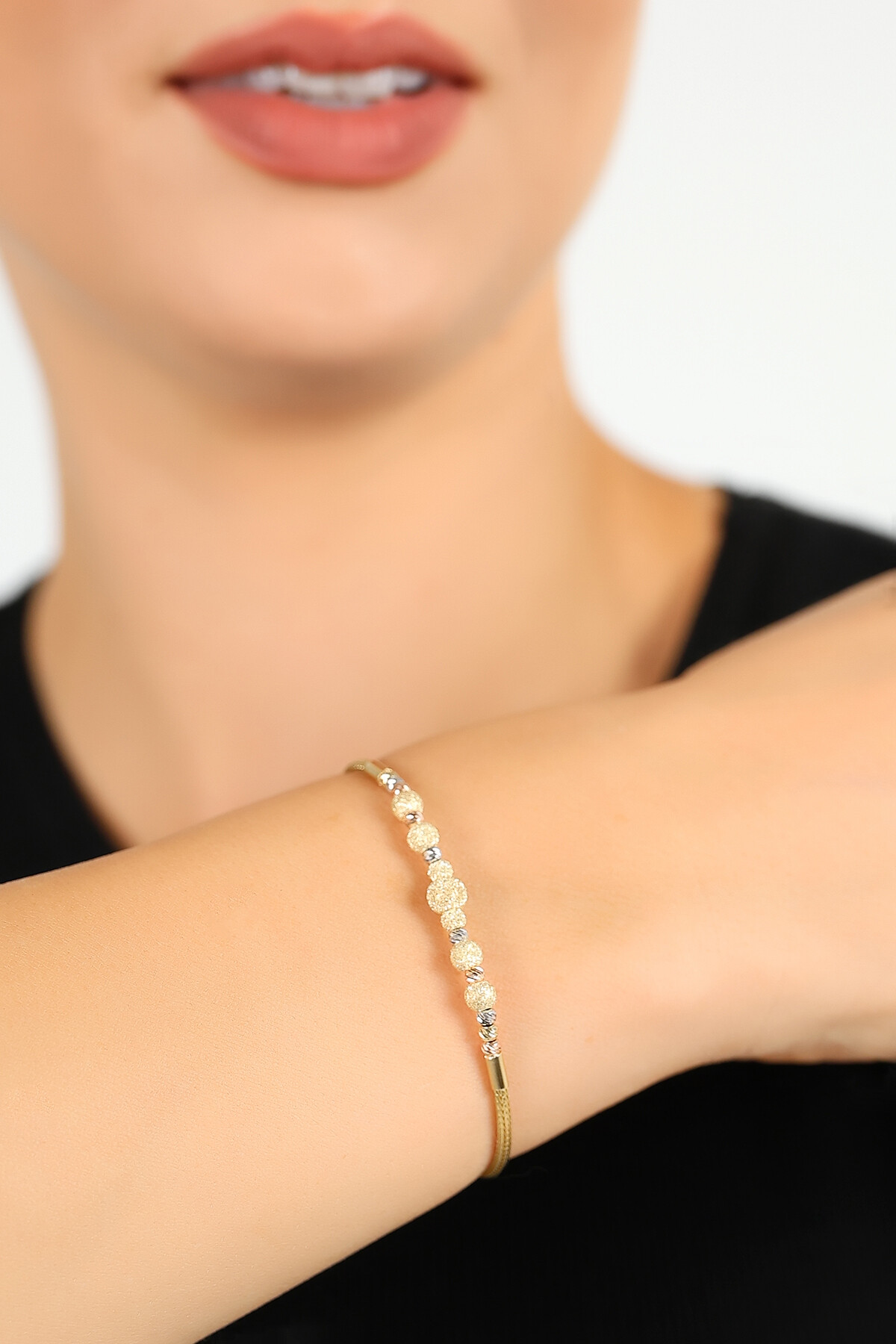 14 Ayar Altın Işık Küre Bileklik