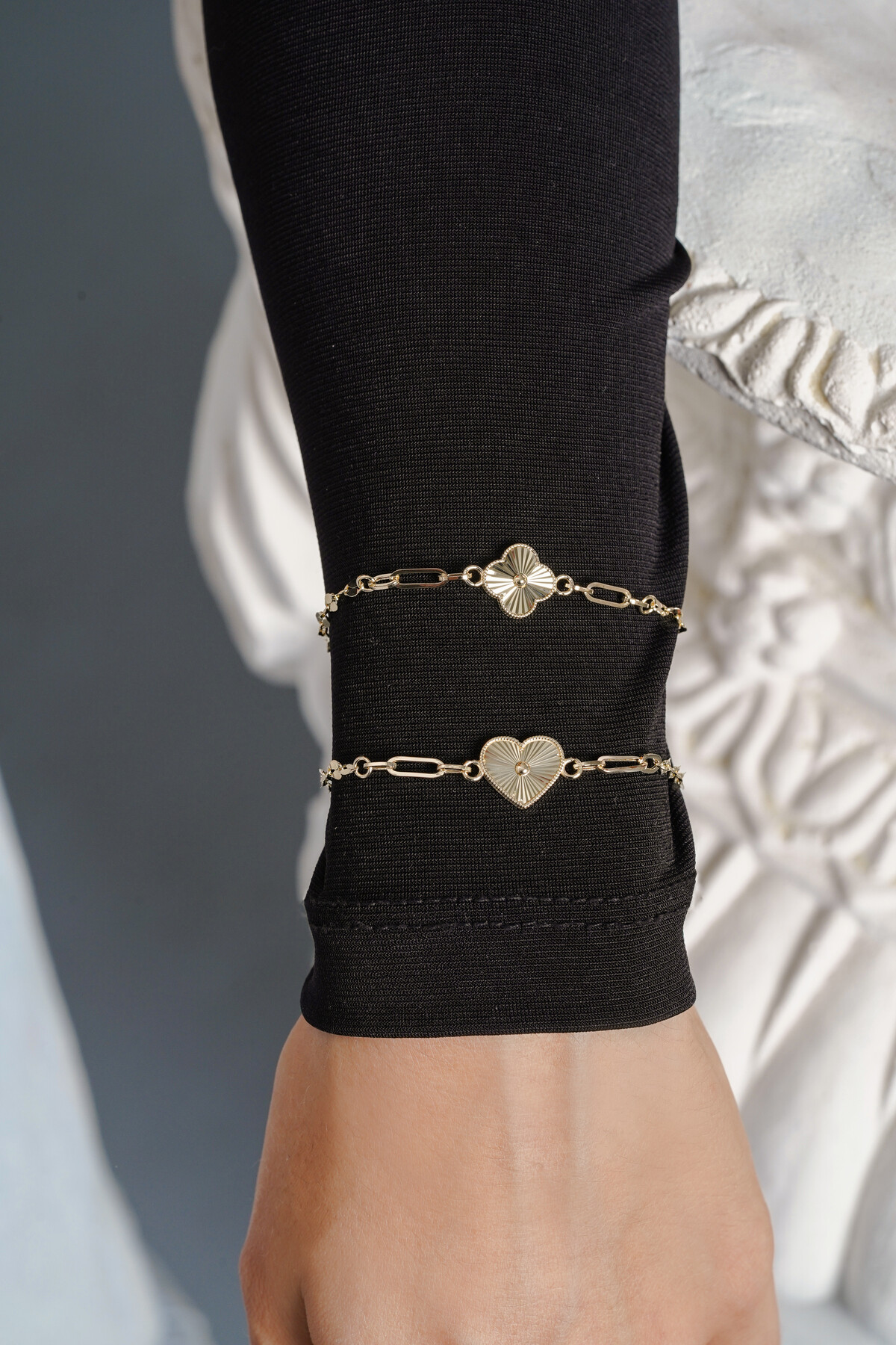 14 Ayar Altın Kalemli Yonca Bileklik