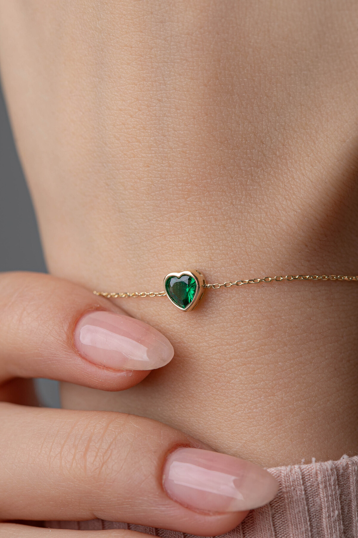 14 Ayar Altın Kalp Bileklik