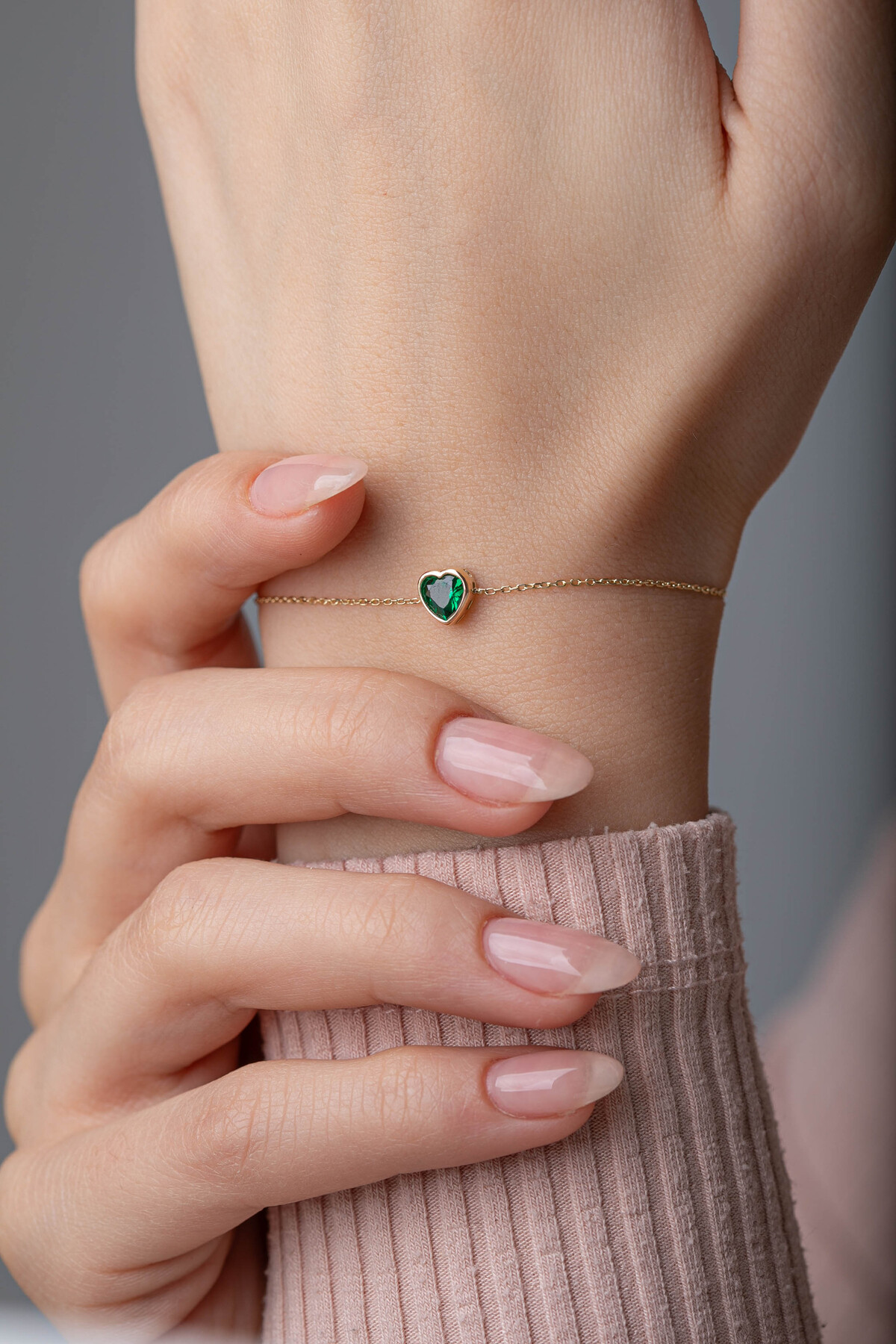 14 Ayar Altın Kalp Bileklik