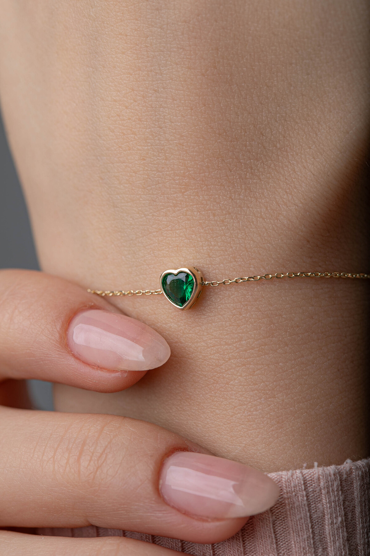 14 Ayar Altın Kalp Bileklik