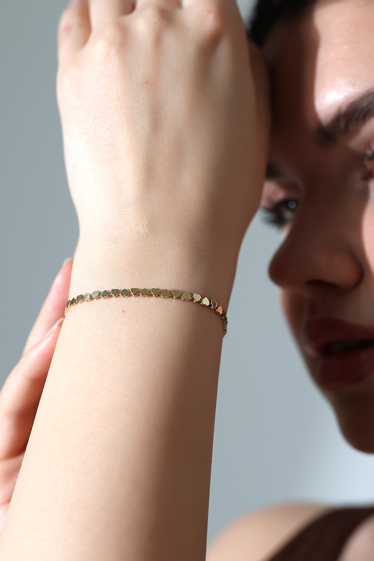 14 Ayar Altın Kalp Bileklik