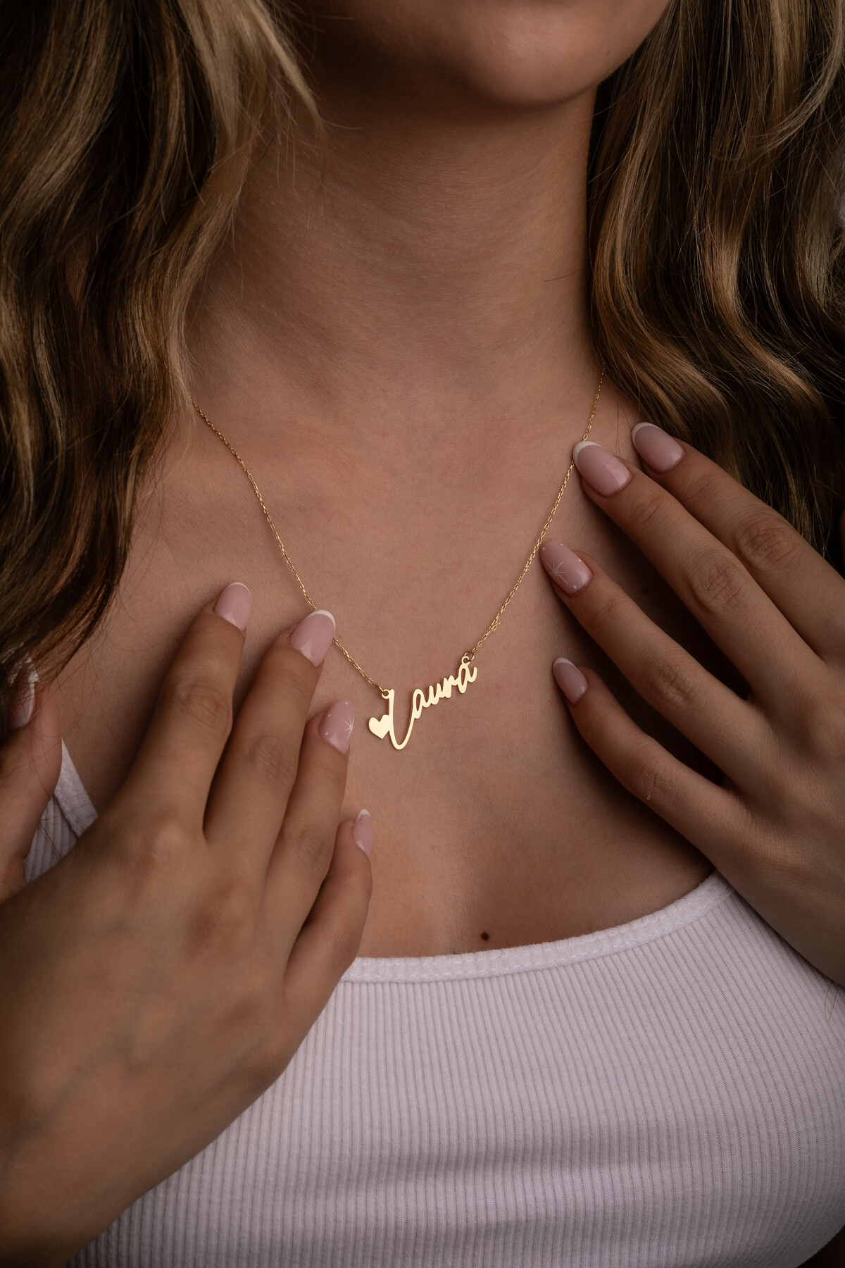 14 Ayar Altın Kalp İsimli Kolye