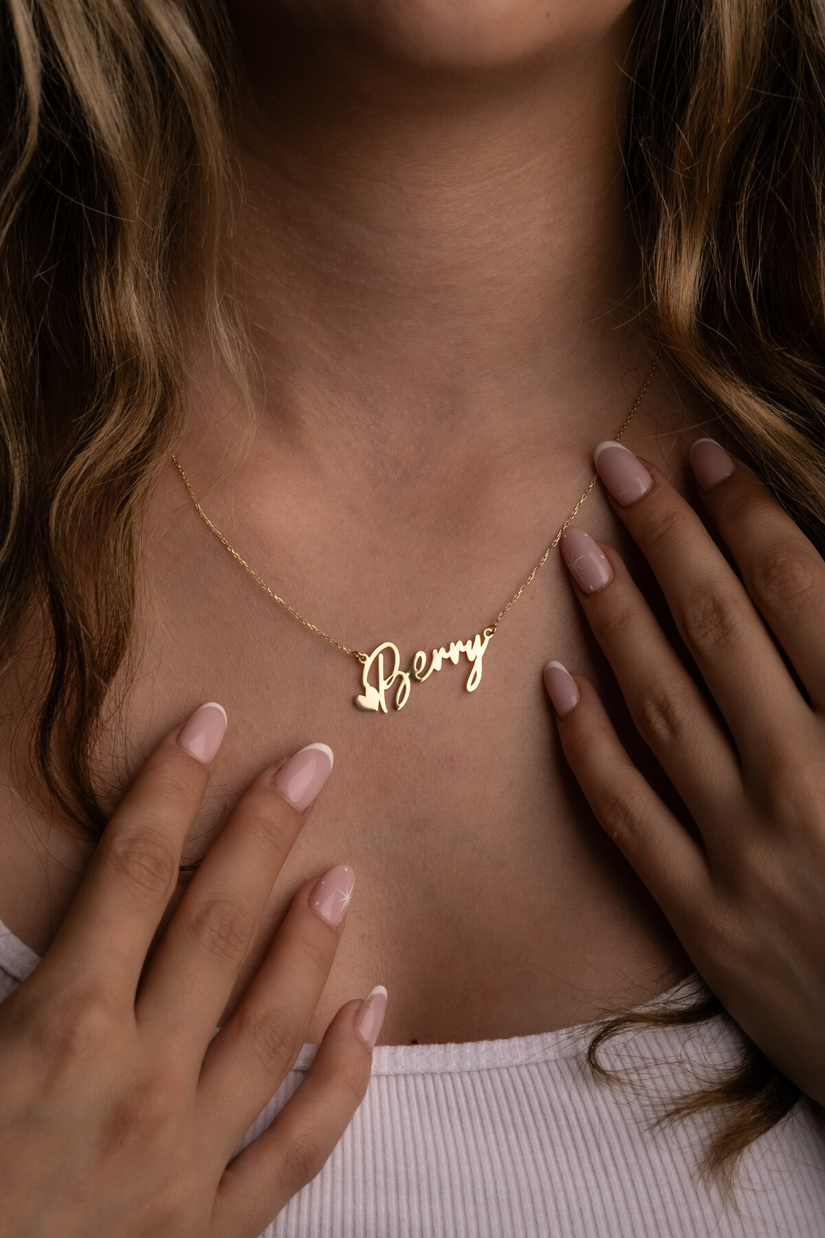 14 Ayar Altın Kalp İsimli Kolye