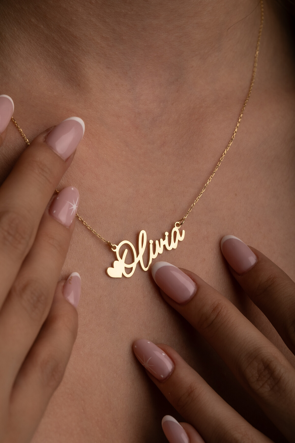 14 Ayar Altın Kalp İsimli Kolye