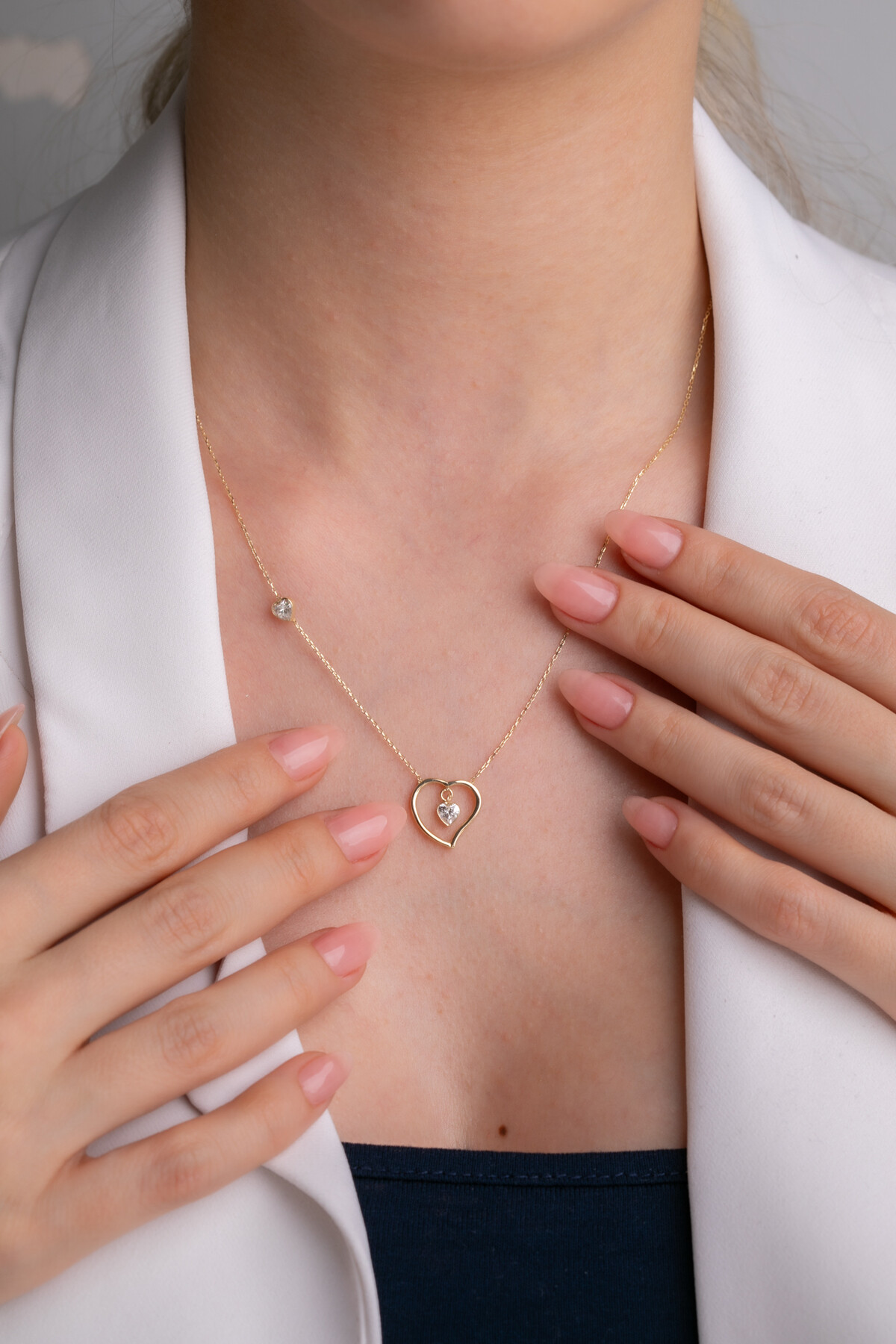 14 Ayar Altın Kalp Kolye