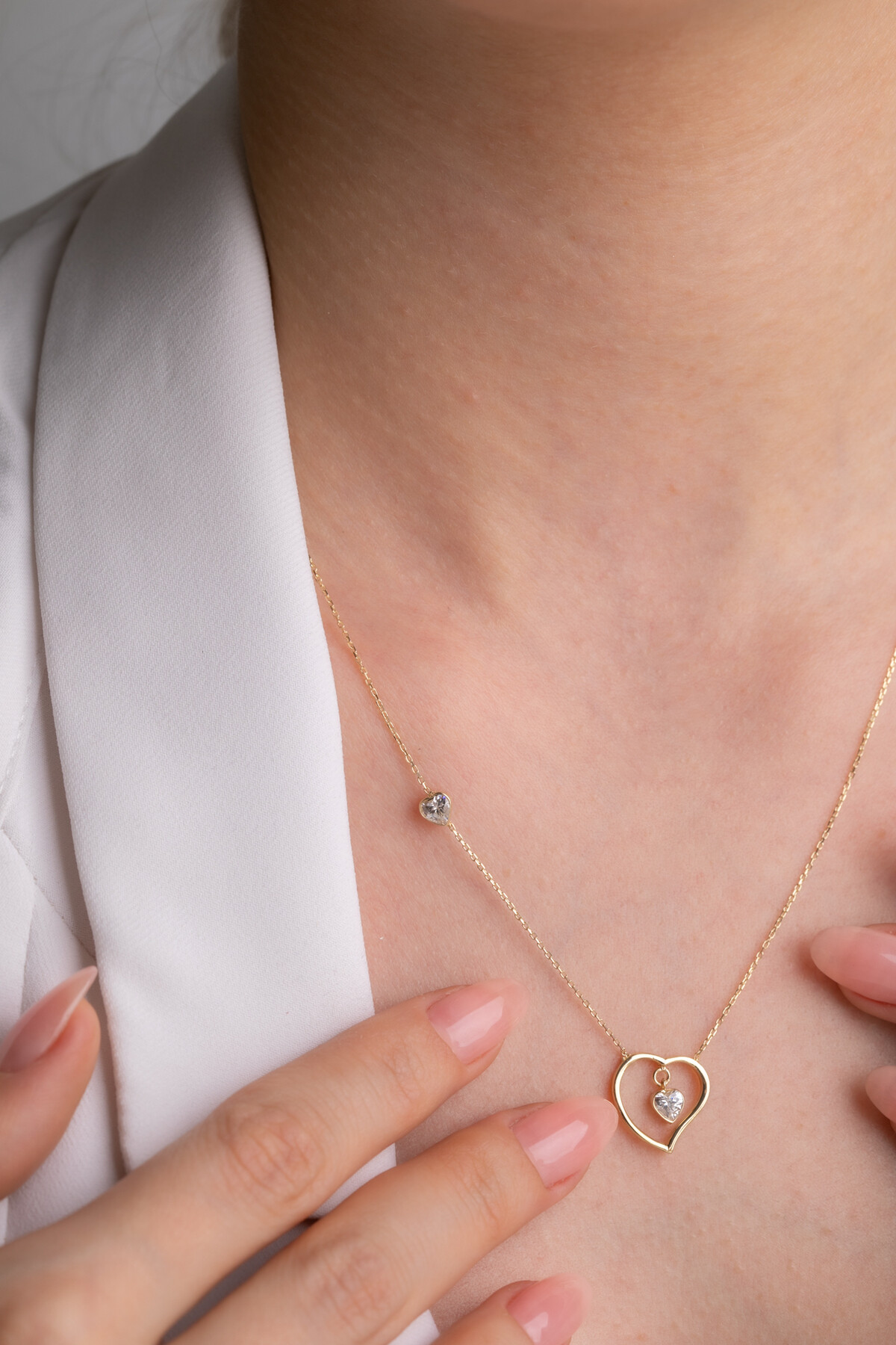 14 Ayar Altın Kalp Kolye