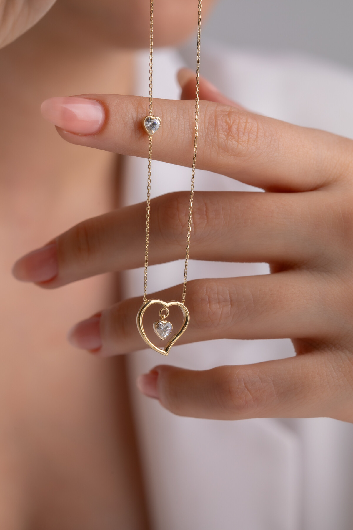 14 Ayar Altın Kalp Kolye