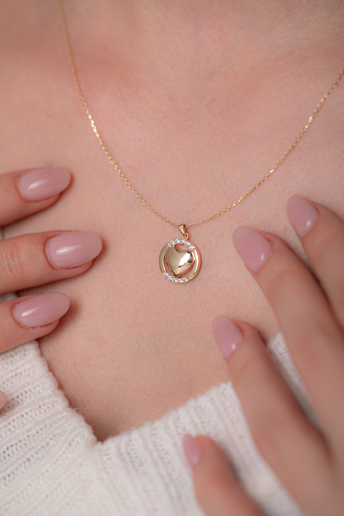 14 Ayar Altın Kalp Kolye