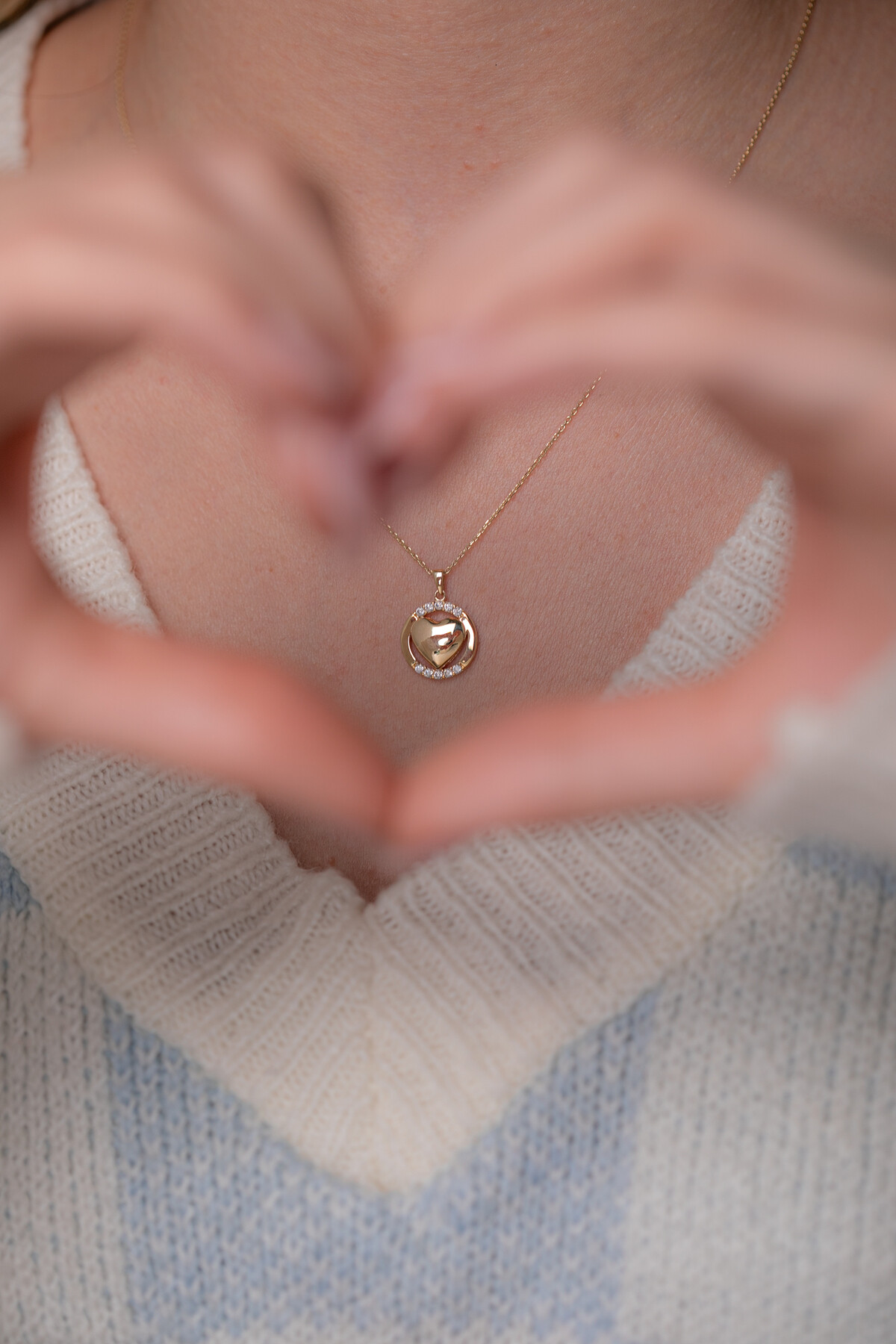 14 Ayar Altın Kalp Kolye
