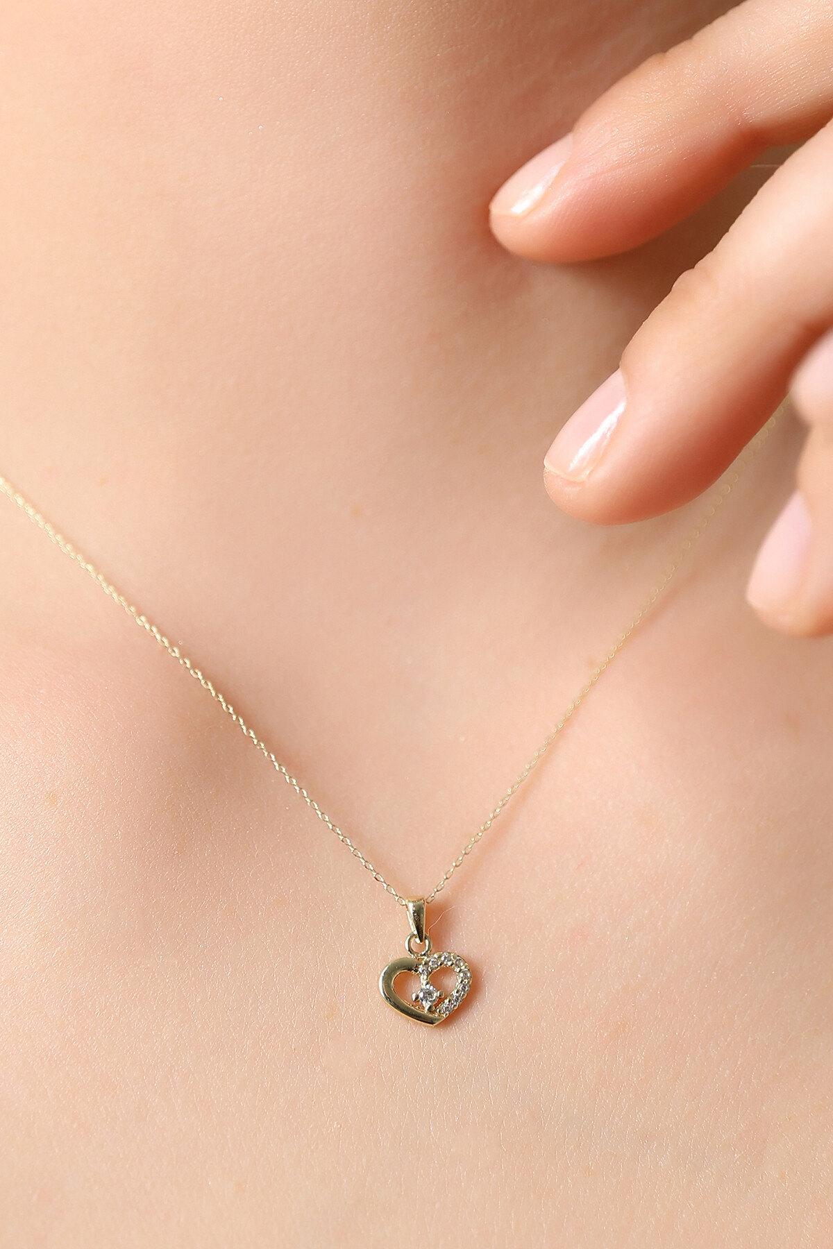 14 Ayar Altın Kalp Kolye