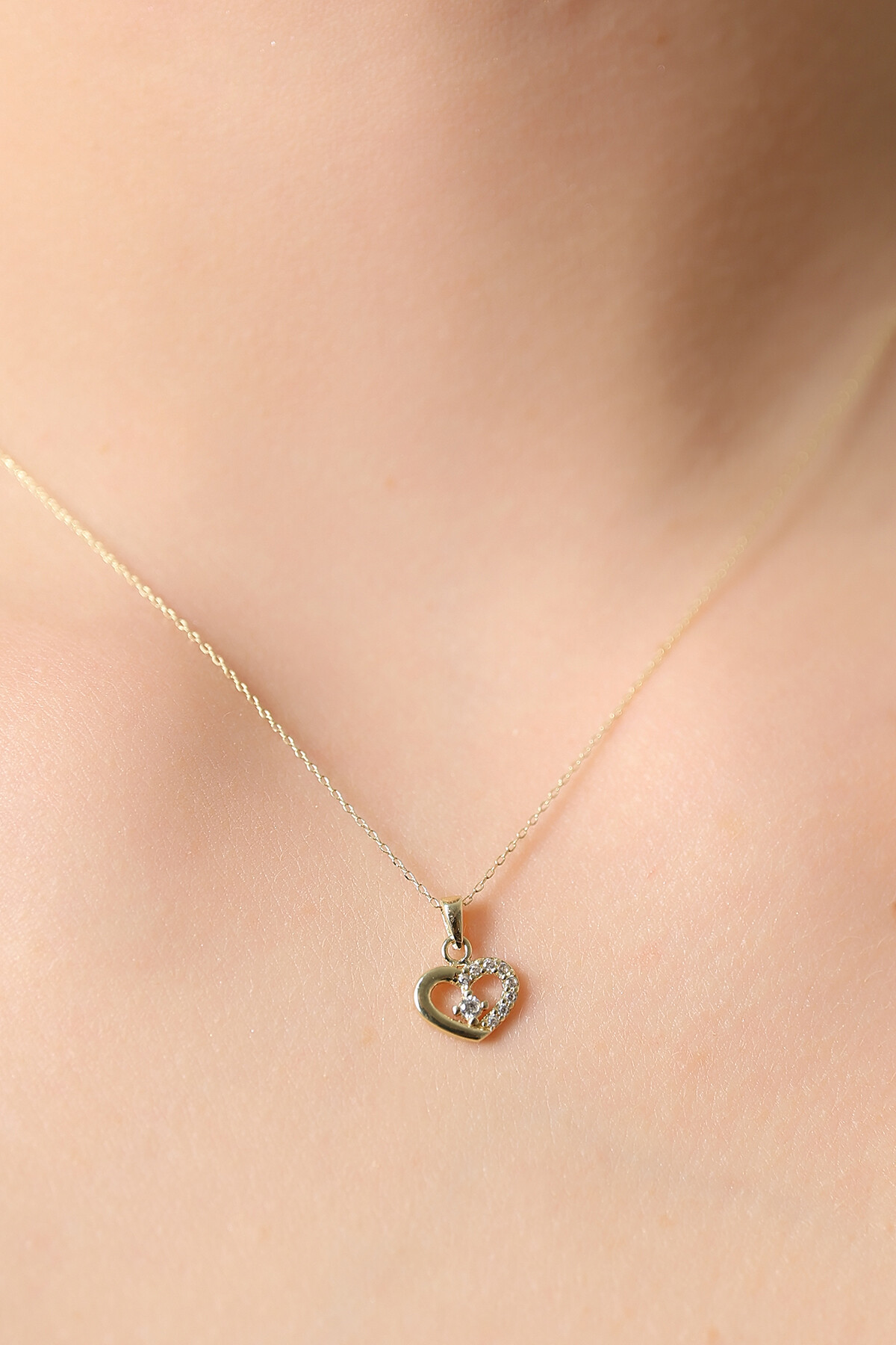 14 Ayar Altın Kalp Kolye