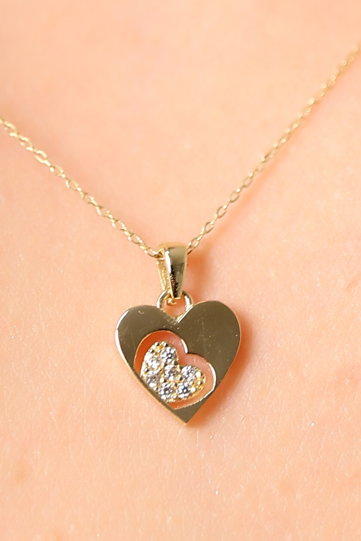 14 Ayar Altın Kalp Kolye