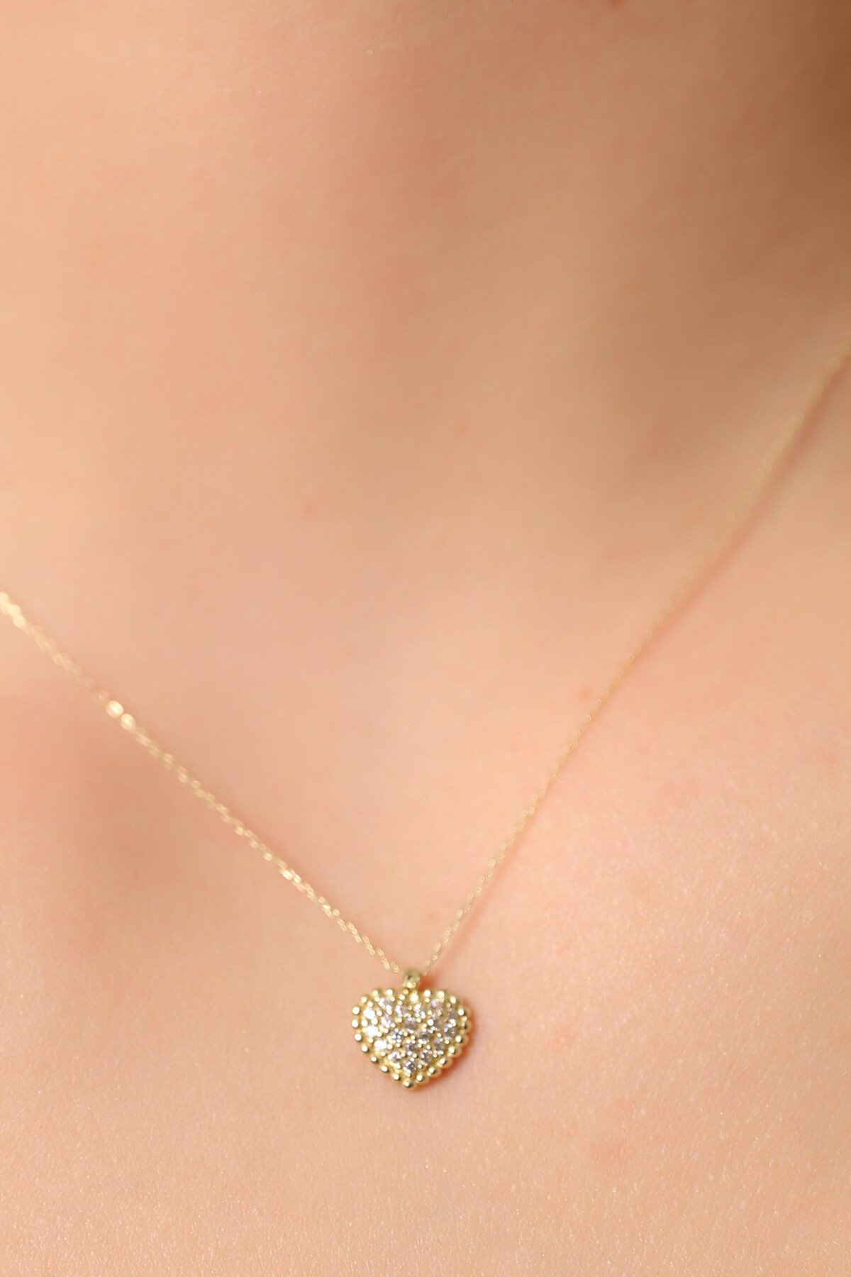 14 Ayar Altın Kalp Kolye