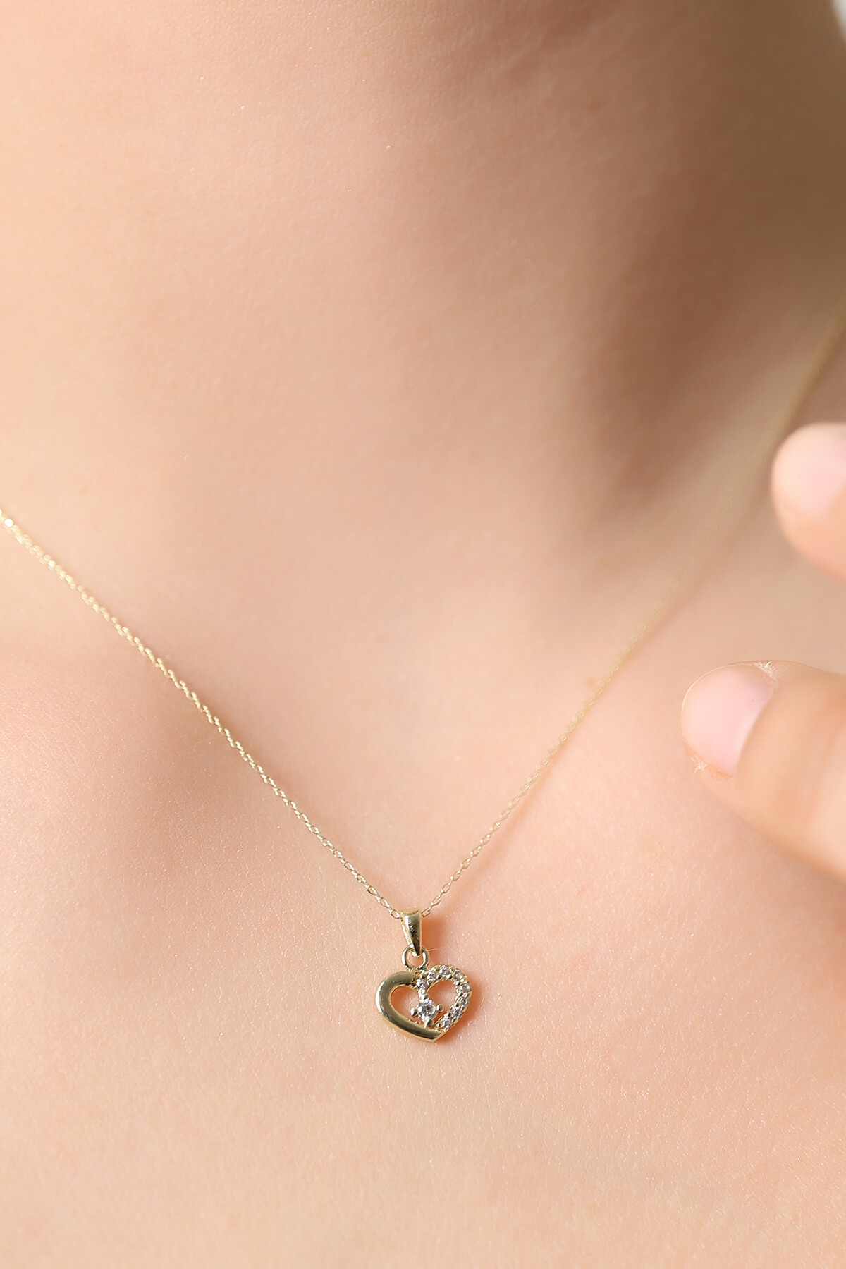 14 Ayar Altın Kalp Kolye