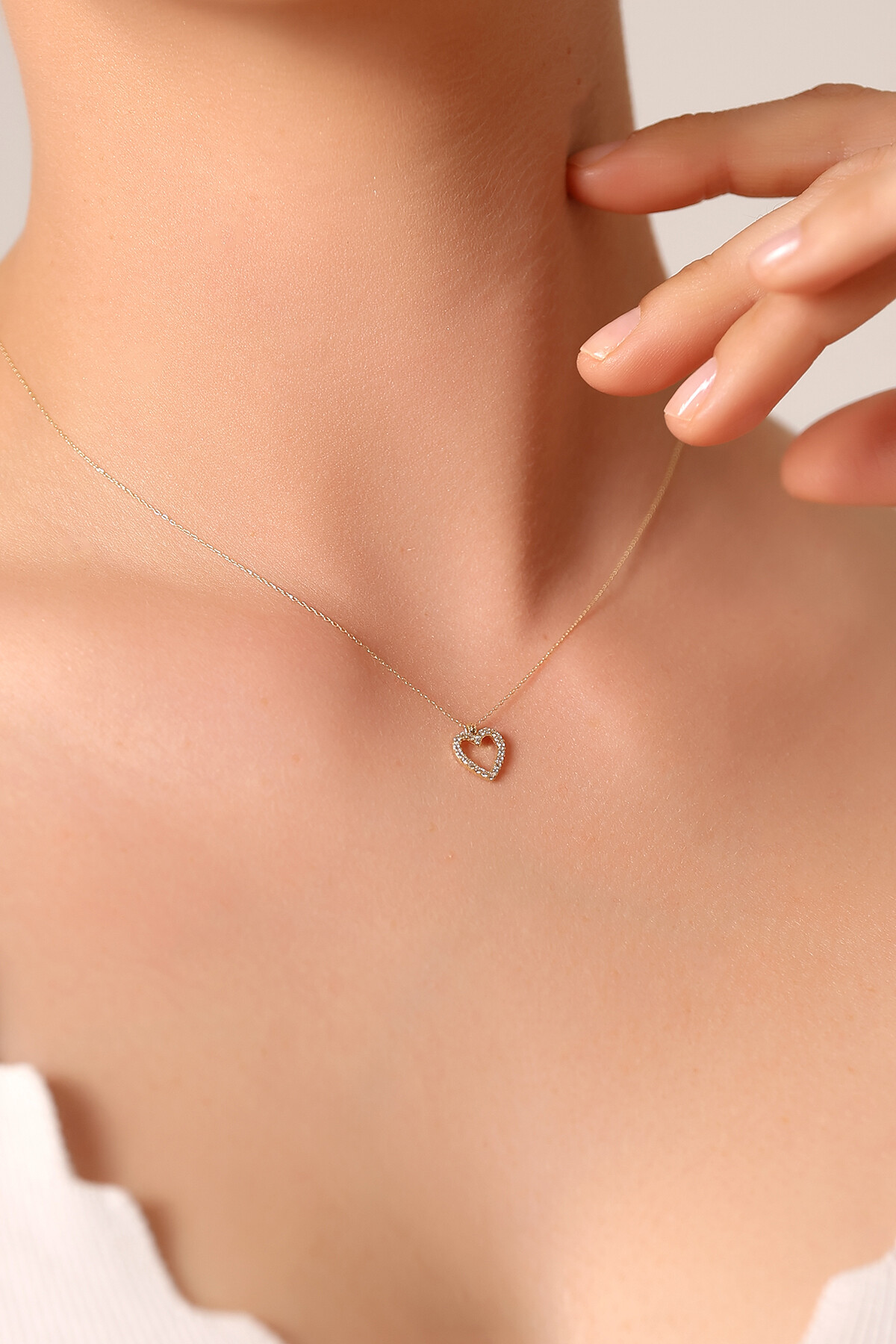 14 Ayar Altın Kalp Kolye