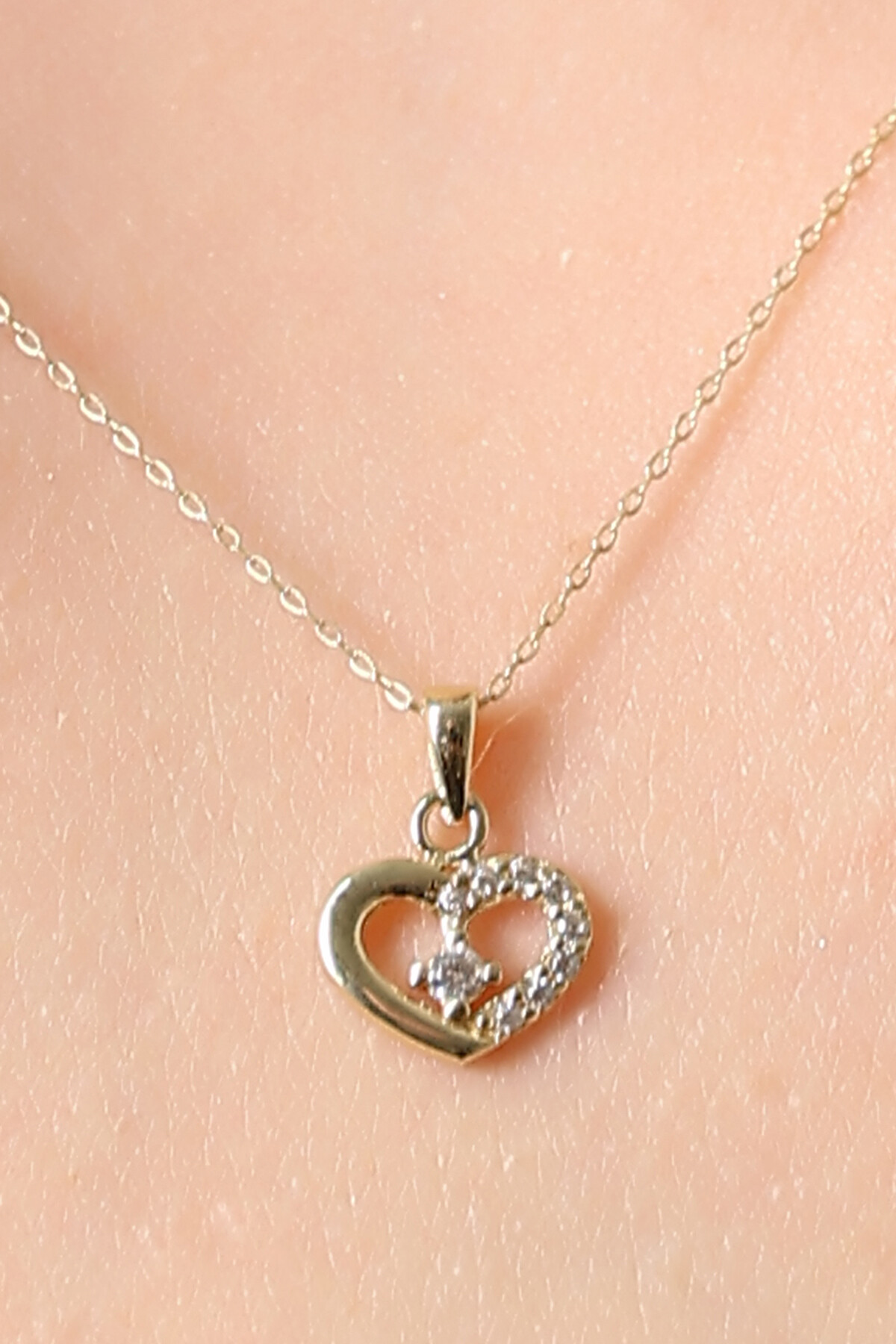 14 Ayar Altın Kalp Kolye