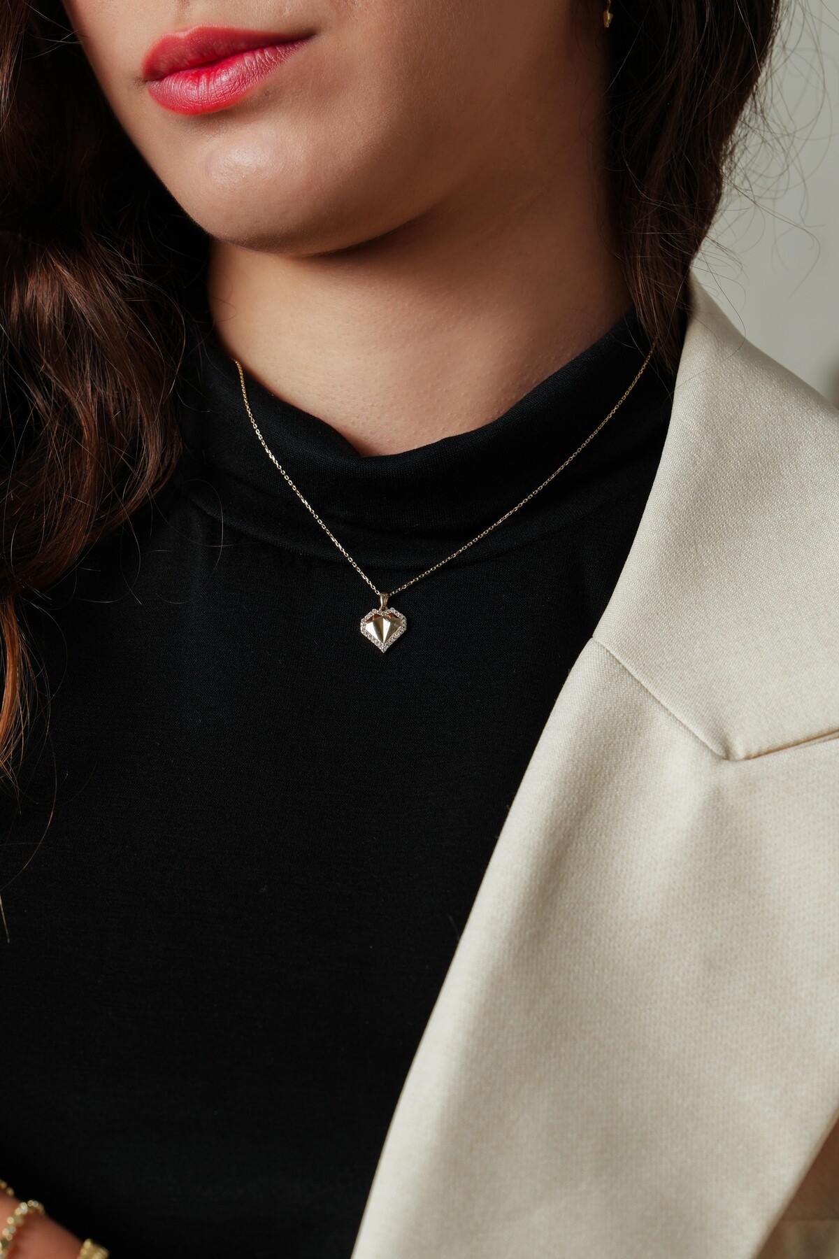 14 Ayar Altın Kalp Kolye