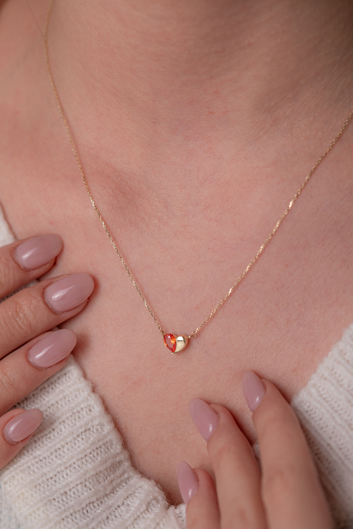 14 Ayar Altın Kalp Kolye