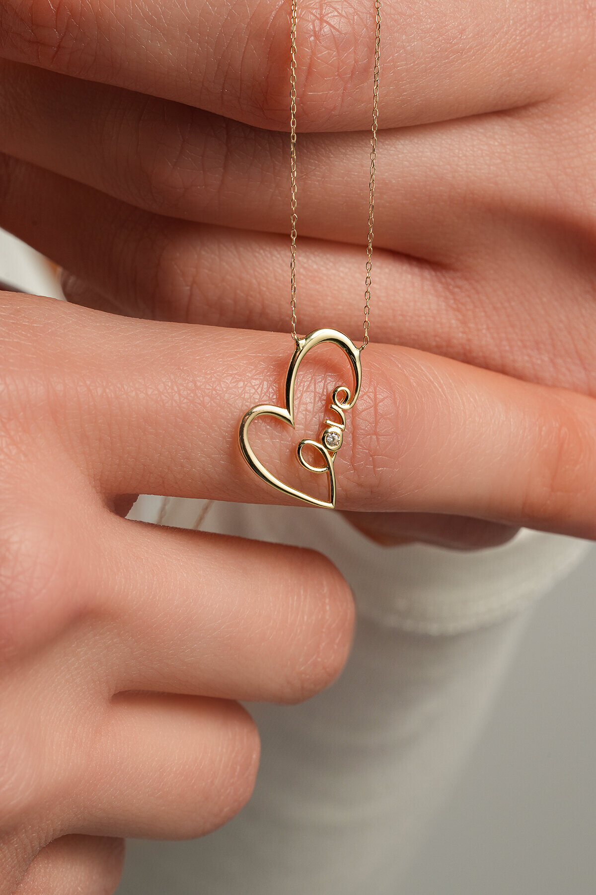 14 Ayar Altın Kalp Kolye