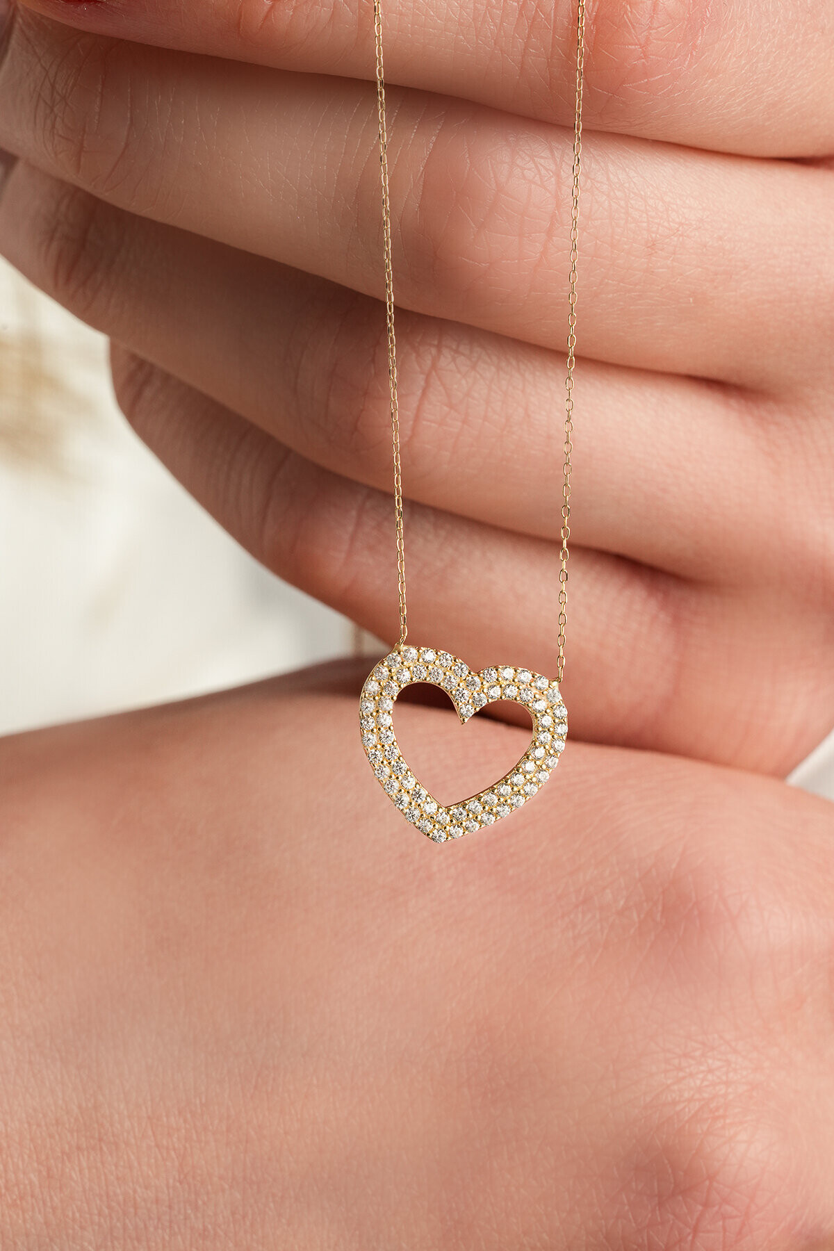 14 Ayar Altın Kalp Kolye