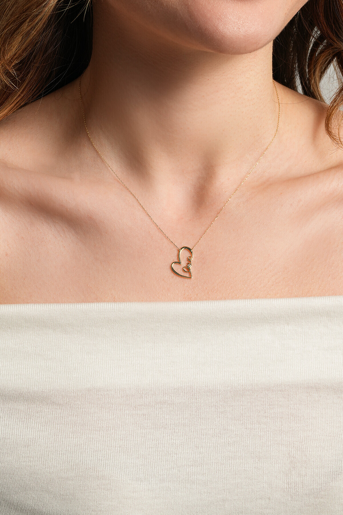14 Ayar Altın Kalp Kolye
