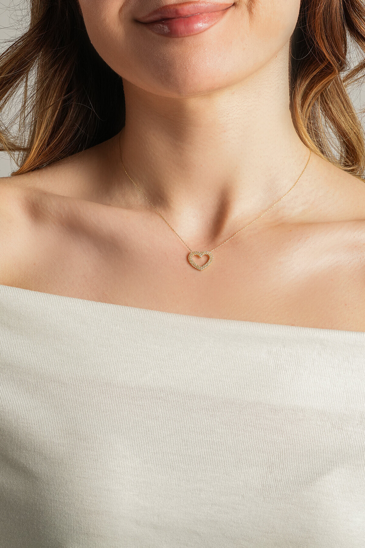 14 Ayar Altın Kalp Kolye