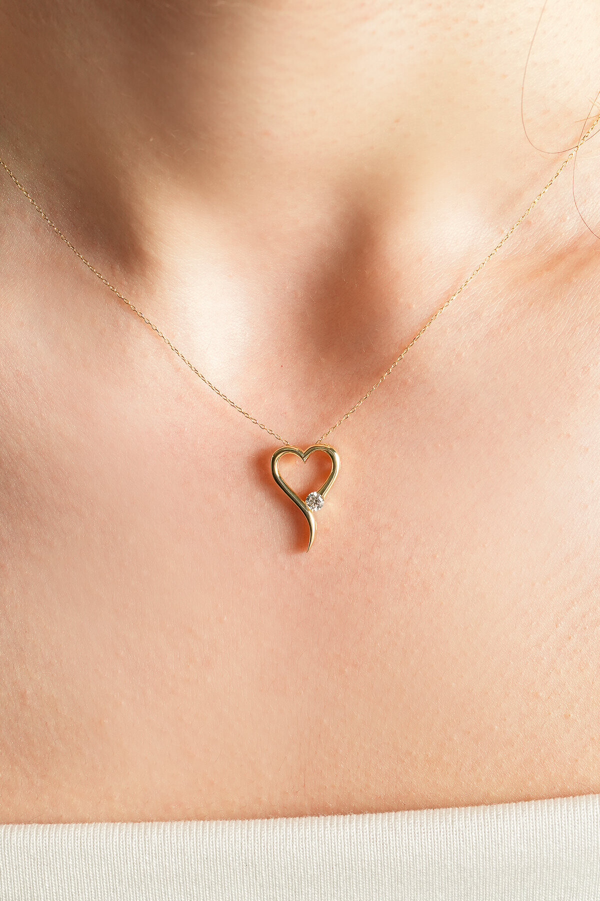 14 Ayar Altın Kalp Kolye