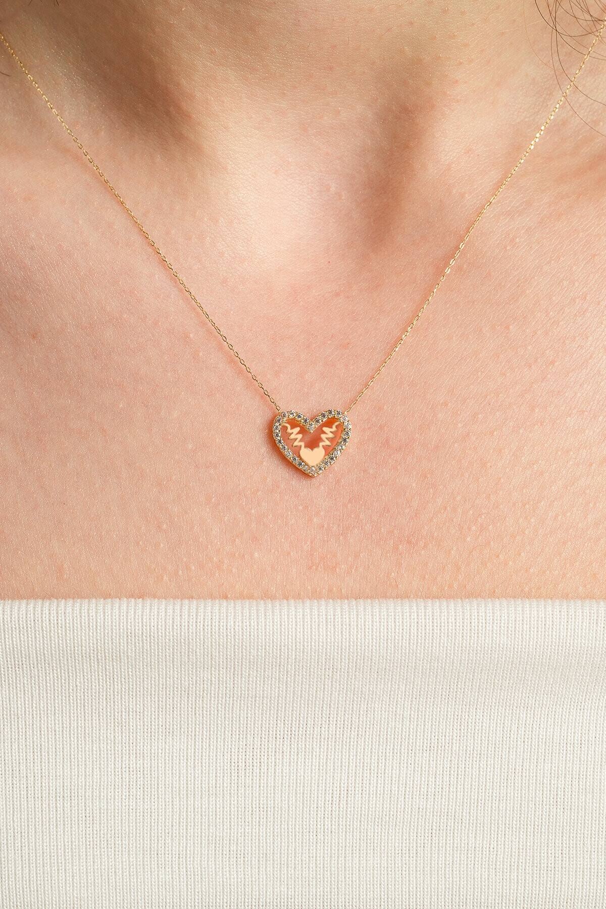 14 Ayar Altın Kalp Kolye