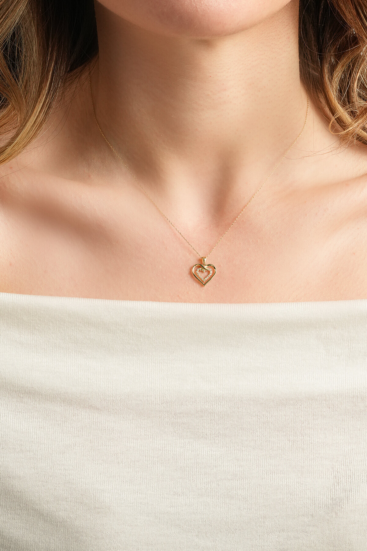 14 Ayar Altın Kalp Kolye