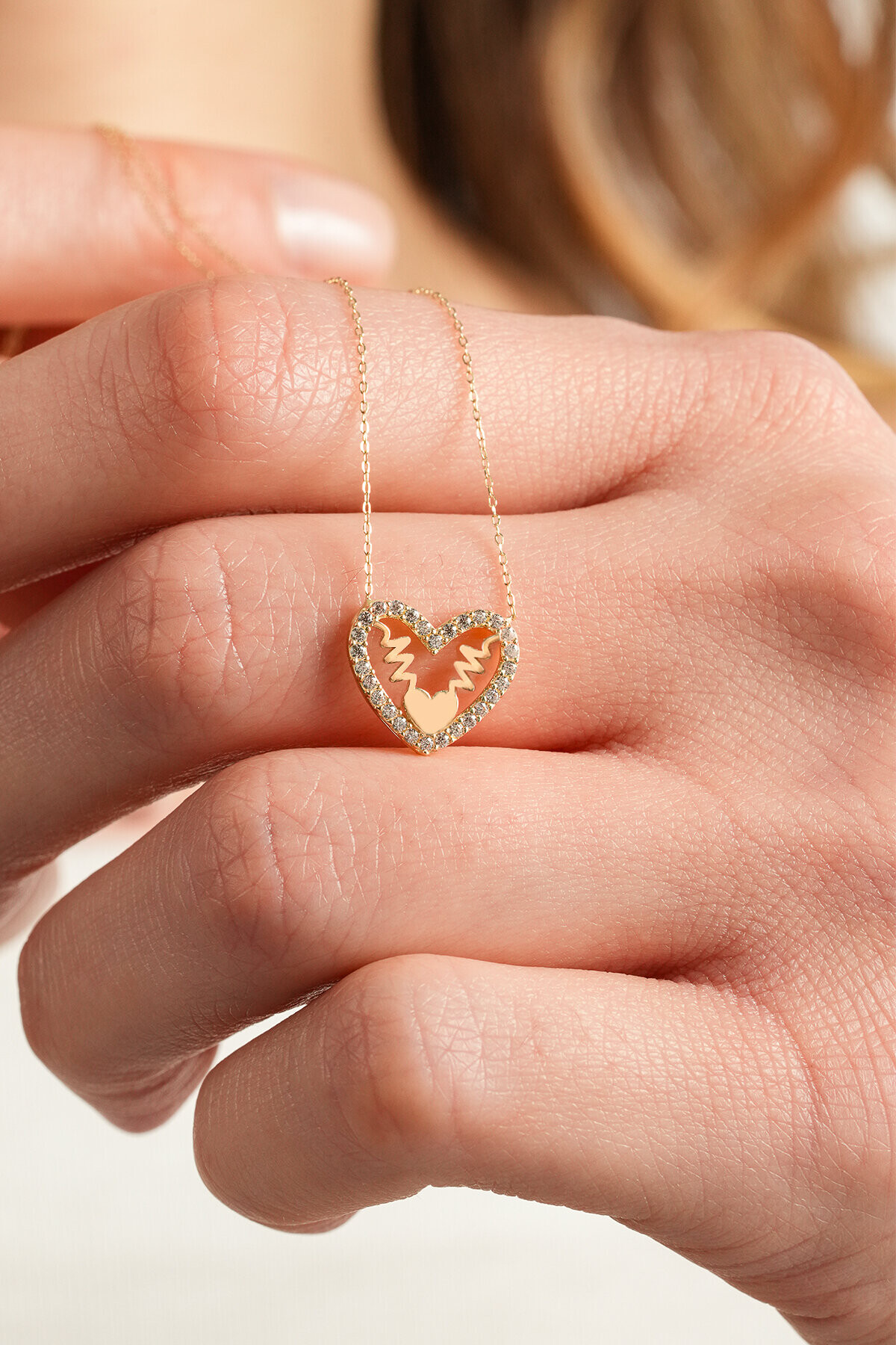 14 Ayar Altın Kalp Kolye