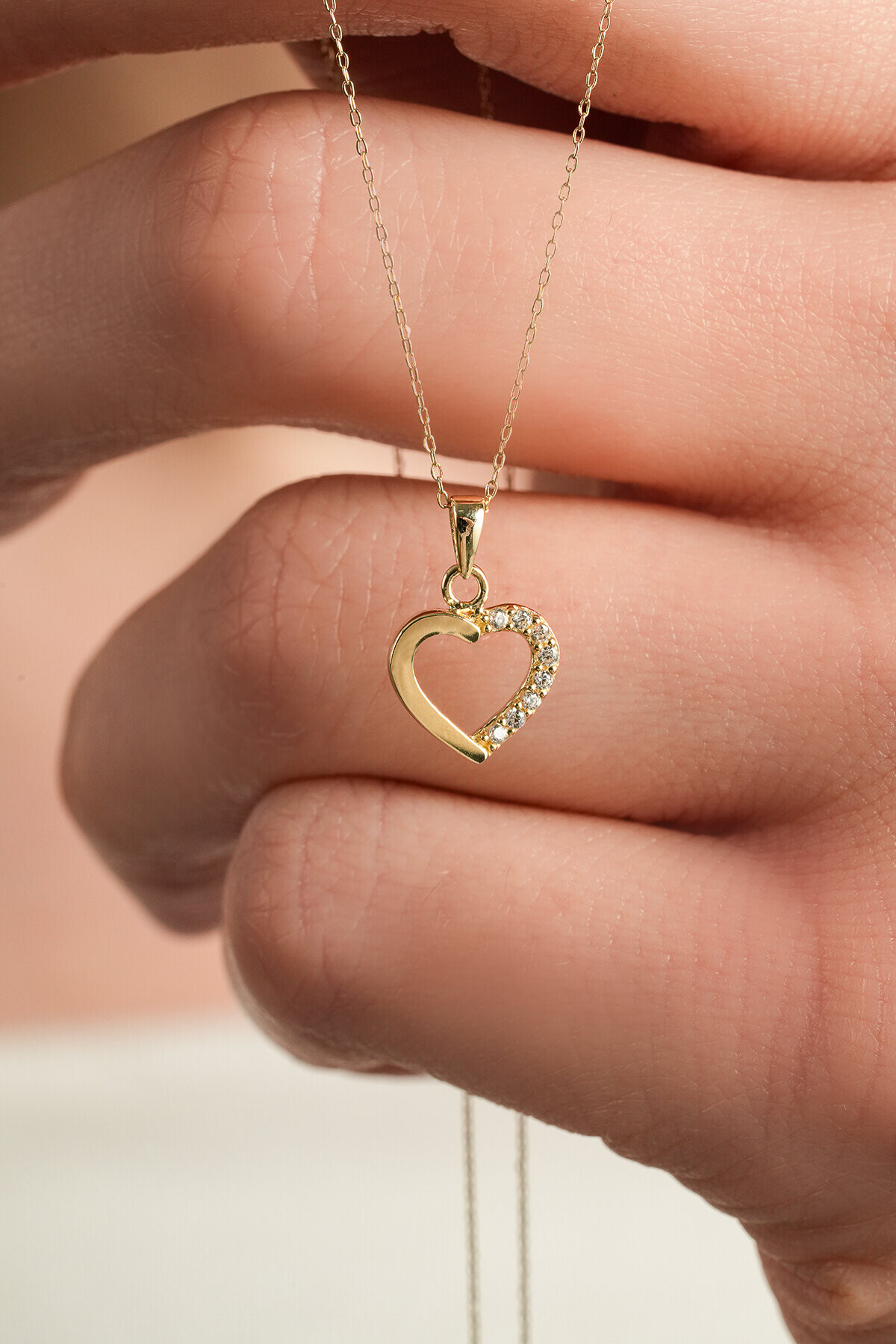 14 Ayar Altın Kalp Kolye