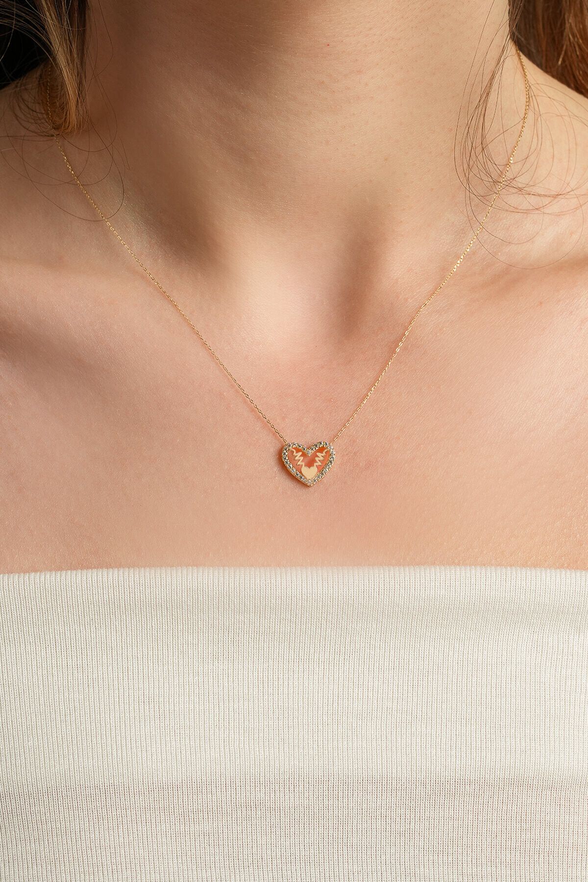 14 Ayar Altın Kalp Kolye