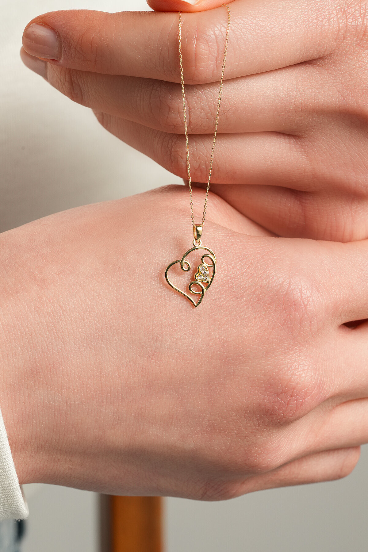 14 Ayar Altın Kalp Kolye