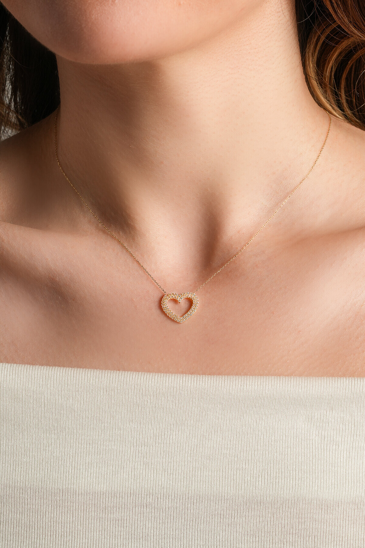 14 Ayar Altın Kalp Kolye