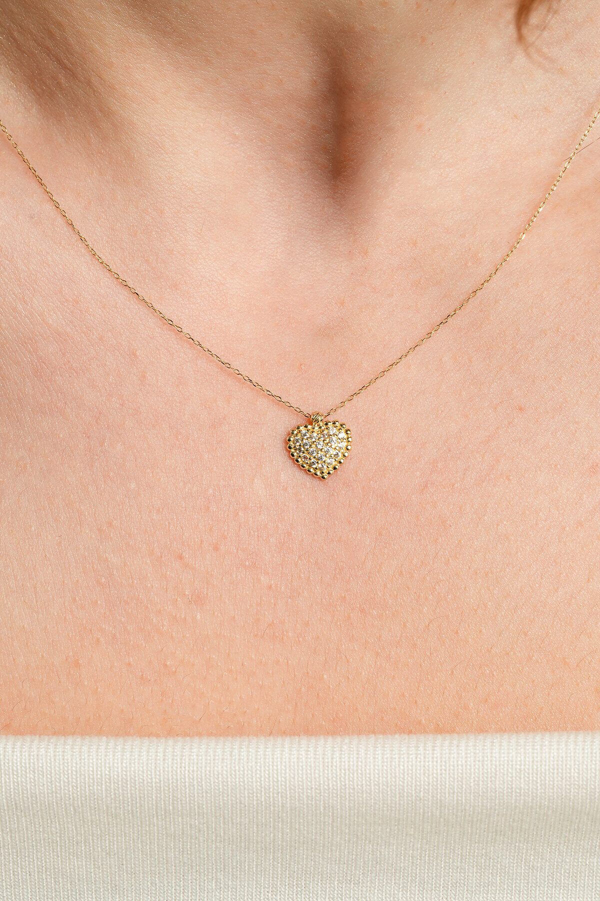 14 Ayar Altın Kalp Kolye