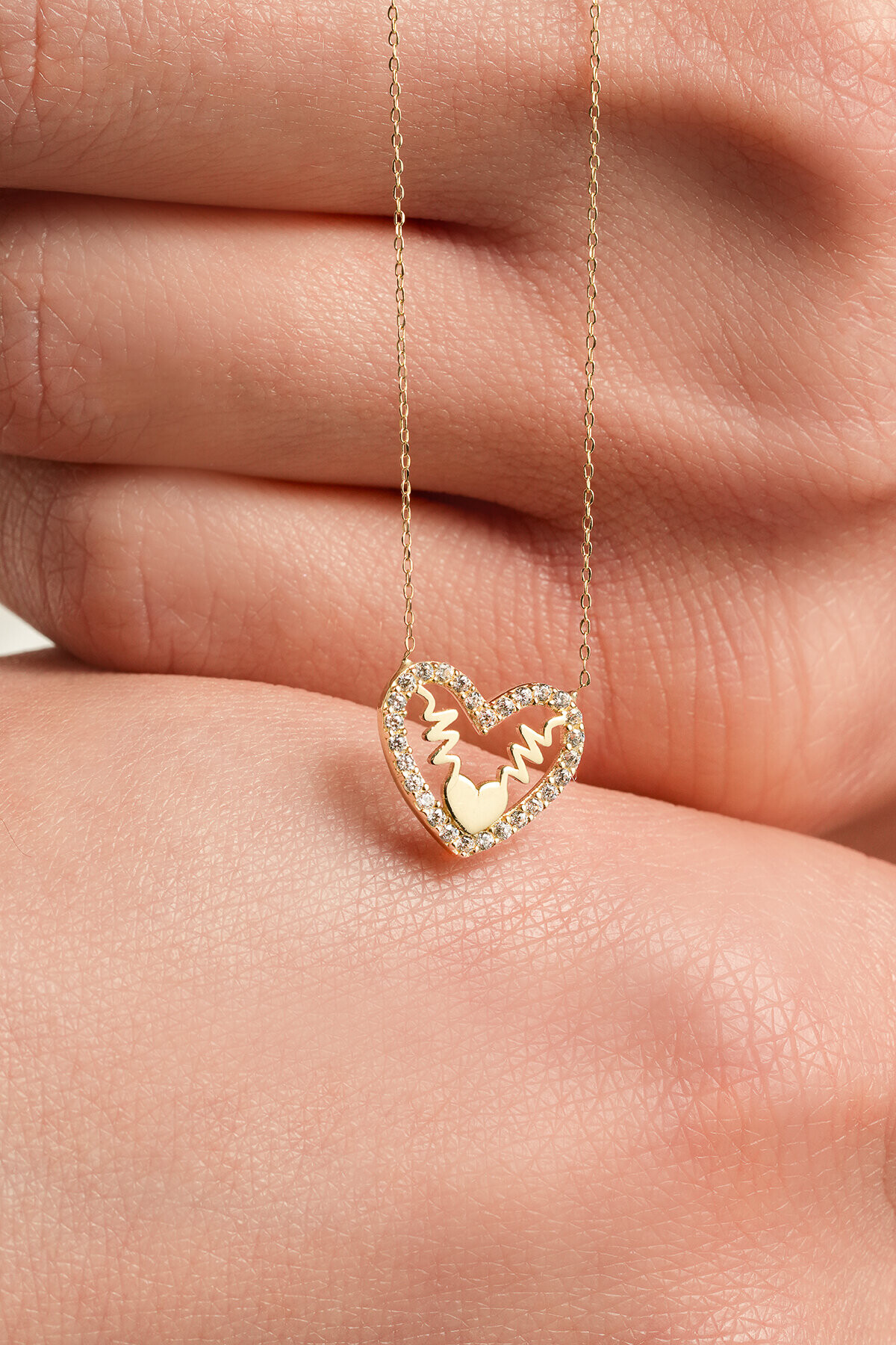 14 Ayar Altın Kalp Kolye