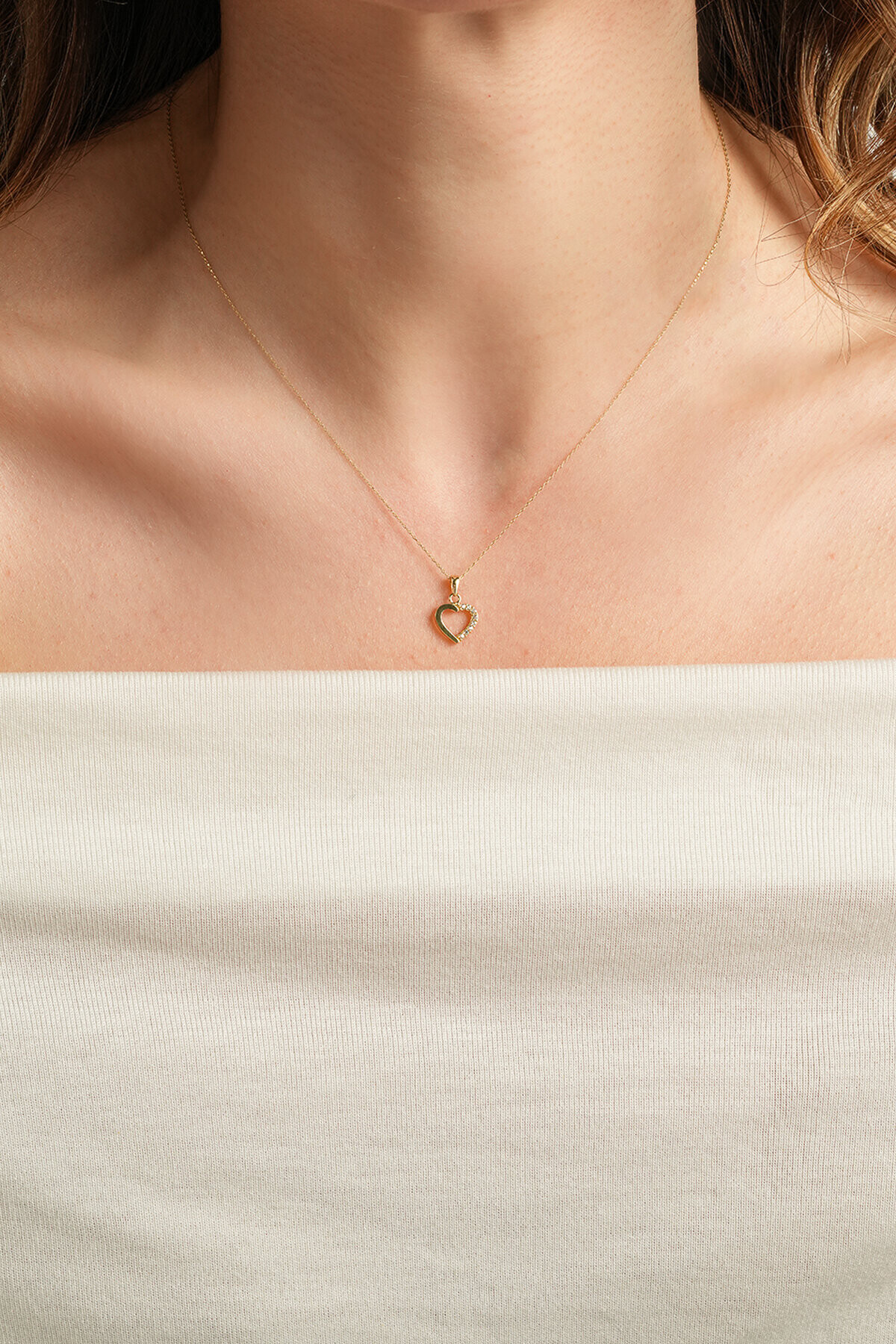 14 Ayar Altın Kalp Kolye
