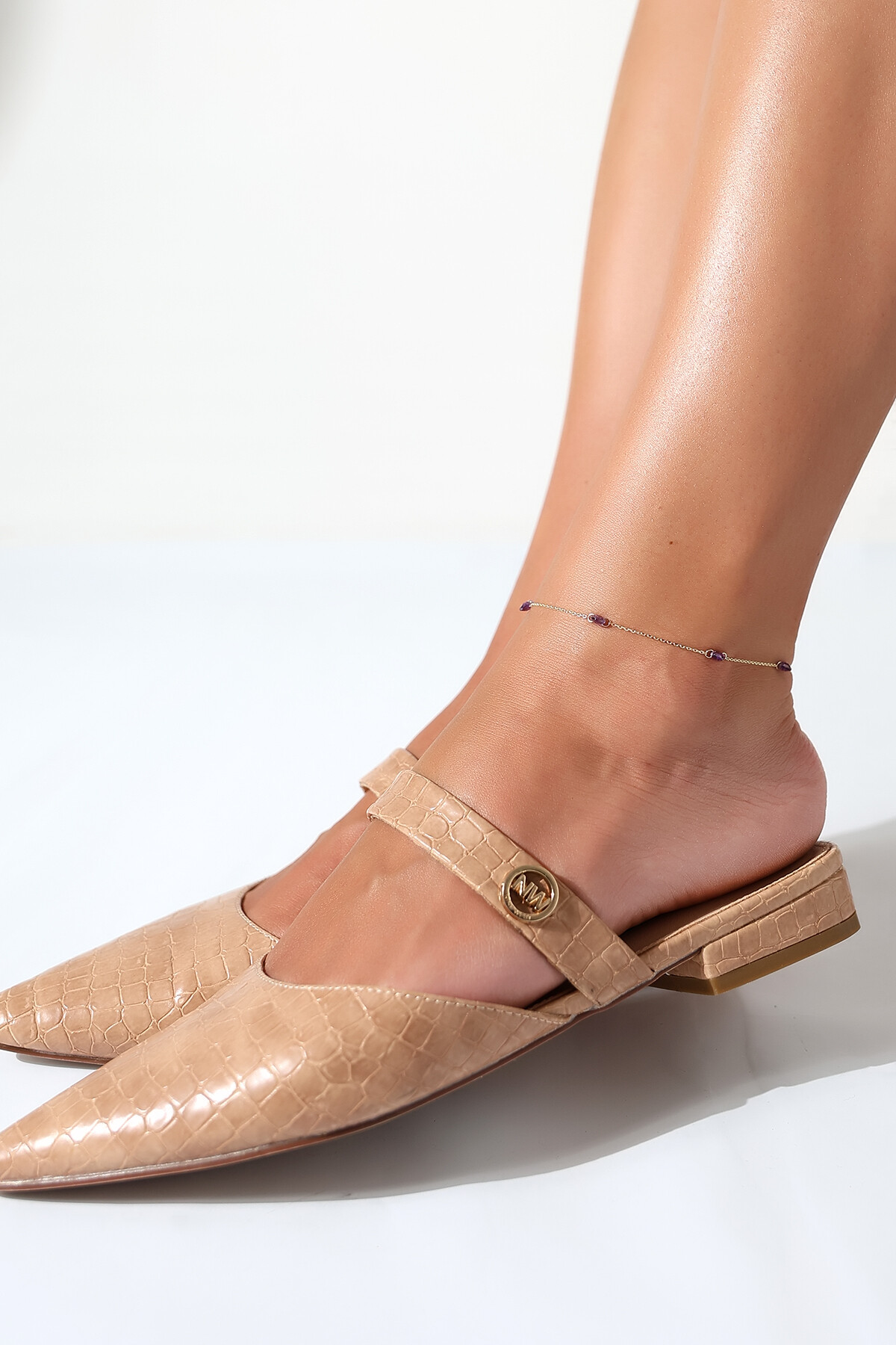 14 Ayar Altın Kalp Taş Halhal