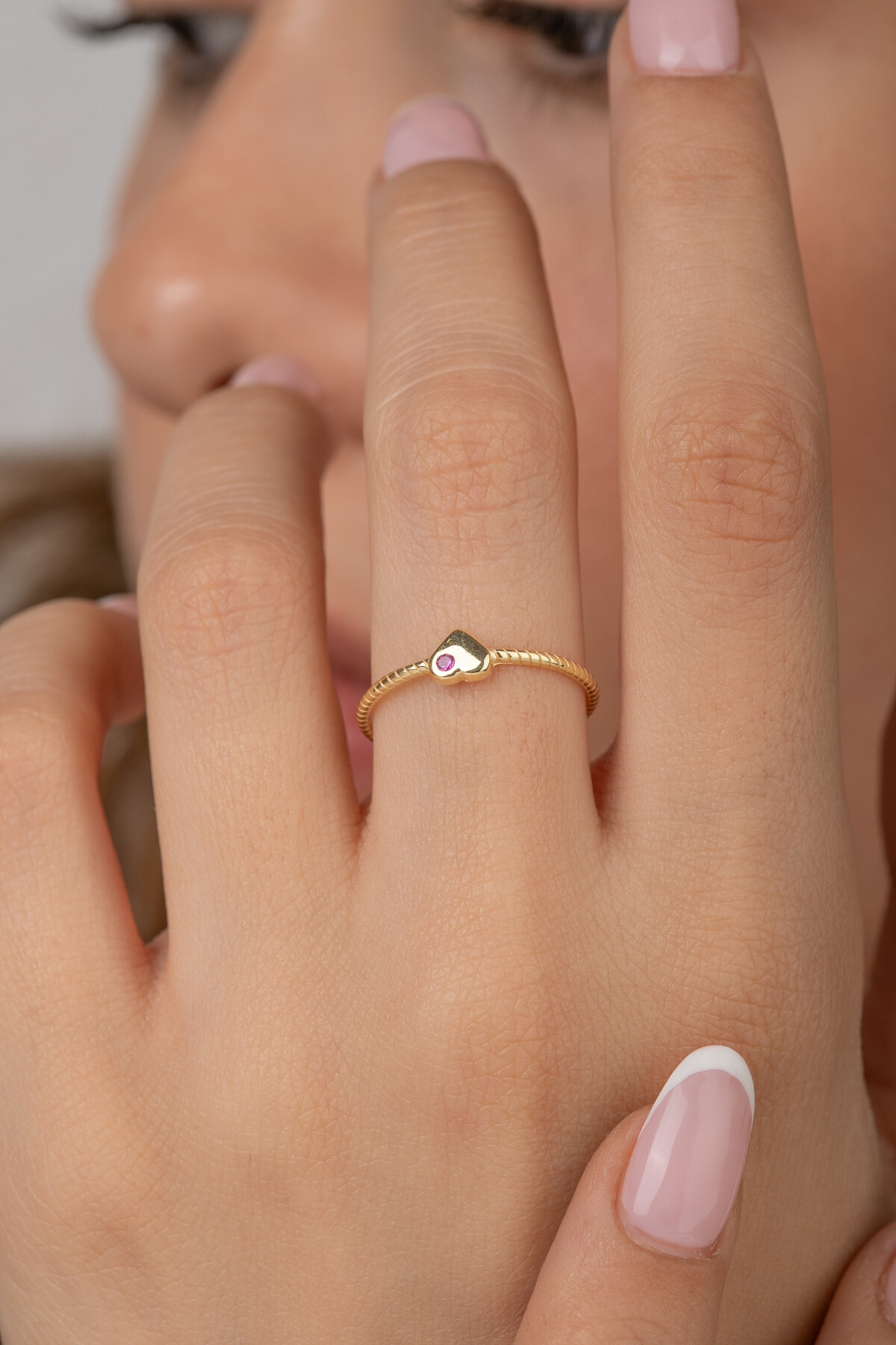 14 Ayar Altın Kalp Yüzük