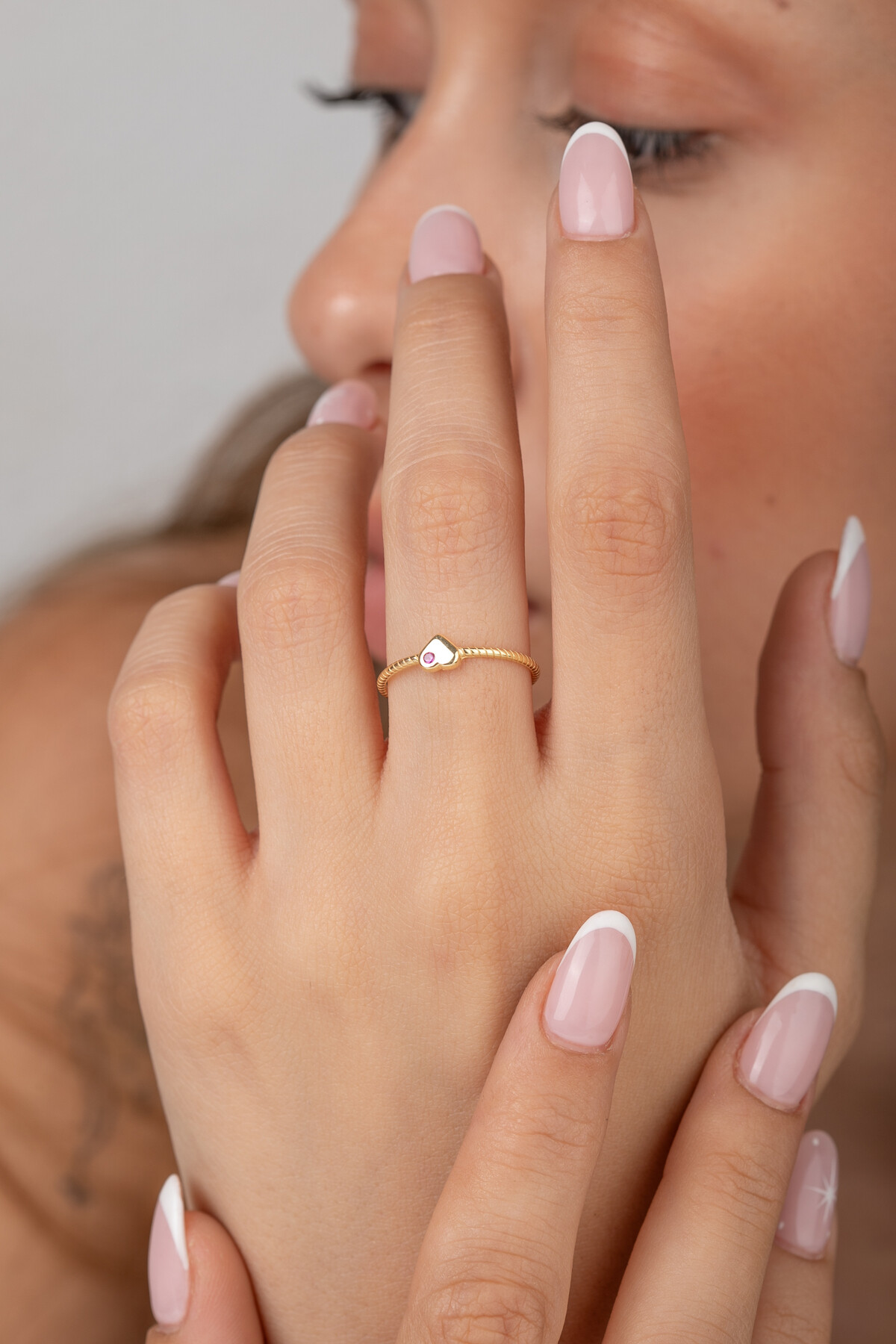 14 Ayar Altın Kalp Yüzük