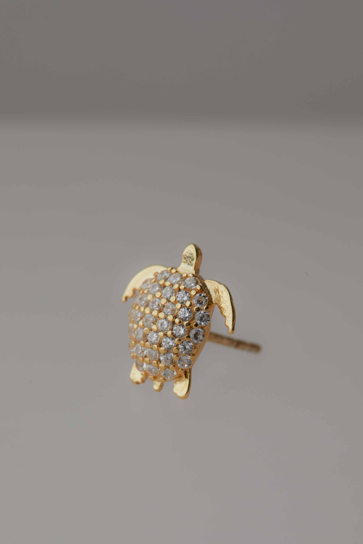 14 Ayar Altın Kaplumbağ Küpe