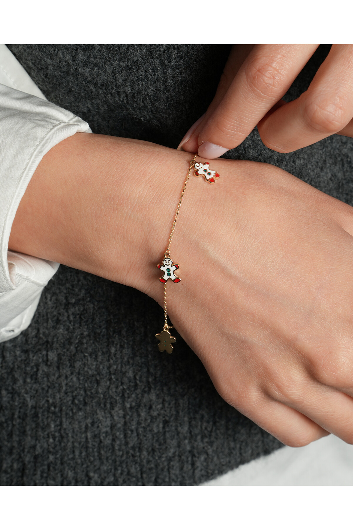 14 Ayar Altın Kardan Adam Charm Bileklik