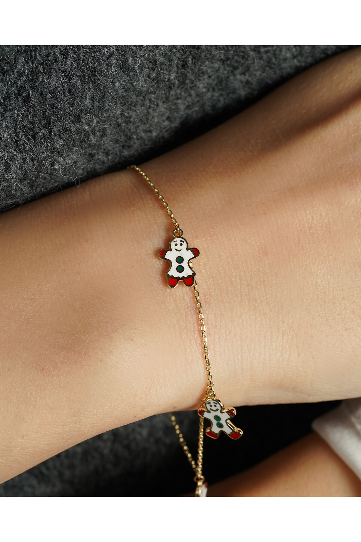 14 Ayar Altın Kardan Adam Charm Bileklik